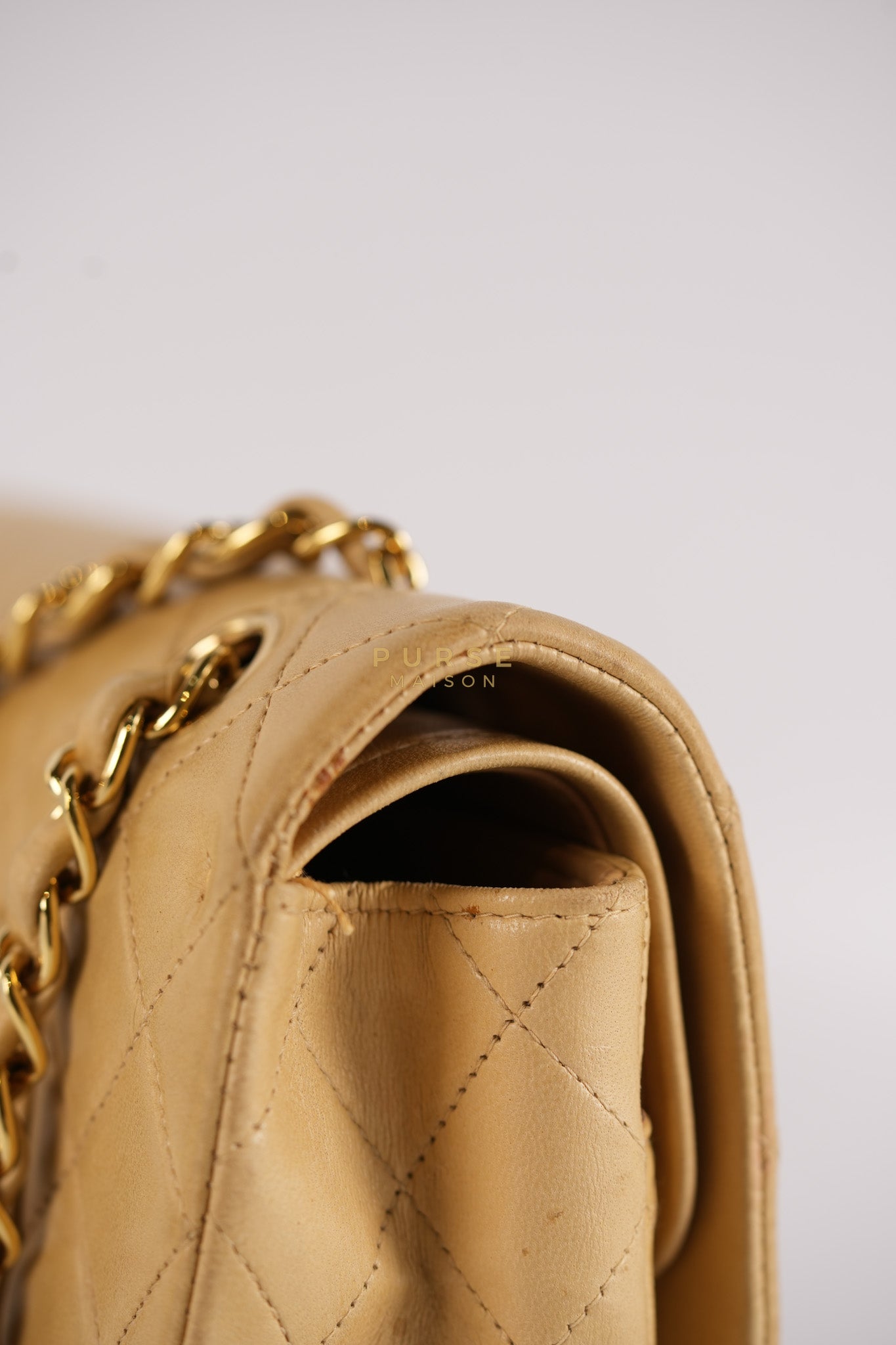 Classic Double Flap in Medium Vintage Lambskin Leather 24k Gold Hardware Series 7 | Purse Maison Luxury Bags Shop