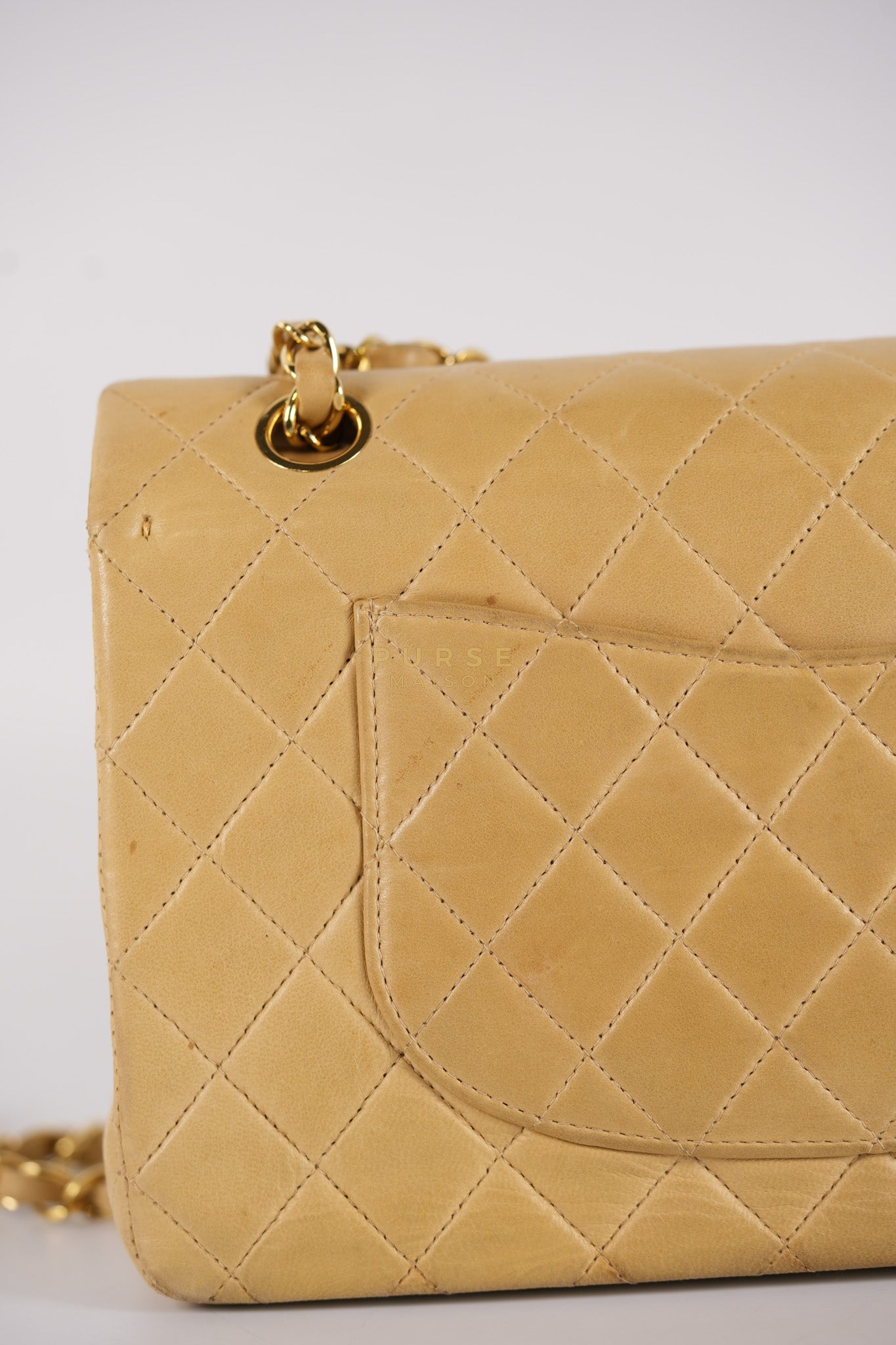 Classic Double Flap in Medium Vintage Lambskin Leather 24k Gold Hardware Series 7 | Purse Maison Luxury Bags Shop