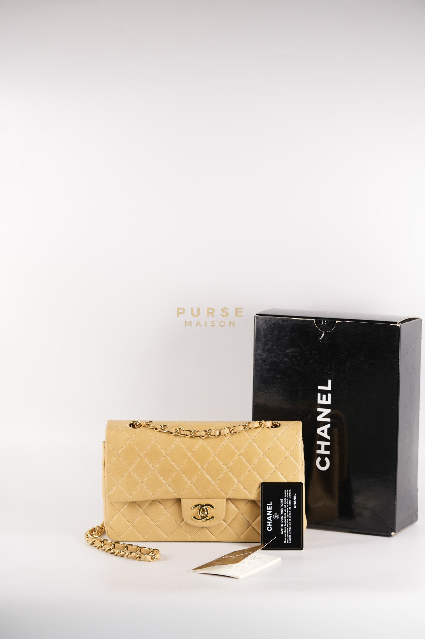 Classic Double Flap in Medium Vintage Lambskin Leather 24k Gold Hardware Series 7 | Purse Maison Luxury Bags Shop