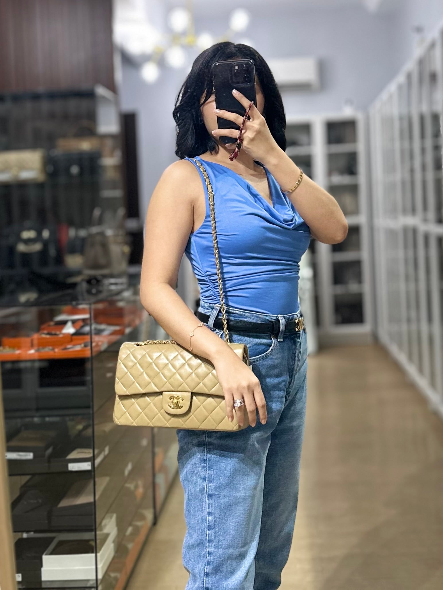 Classic Double Flap in Medium Vintage Lambskin Leather 24k Gold Hardware Series 7 | Purse Maison Luxury Bags Shop