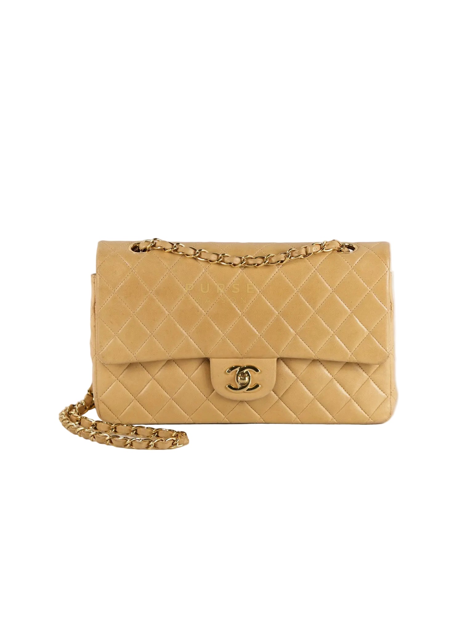 Classic Double Flap in Medium Vintage Lambskin Leather 24k Gold Hardware Series 7 | Purse Maison Luxury Bags Shop