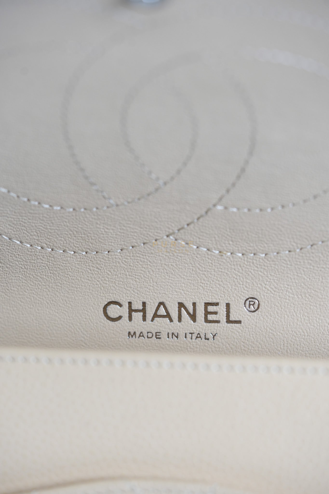 Classic Double Flap Jumbo Beige Clair Caviar Leather Silver Hardware (Series 17) | Purse Maison Luxury Bags Shop