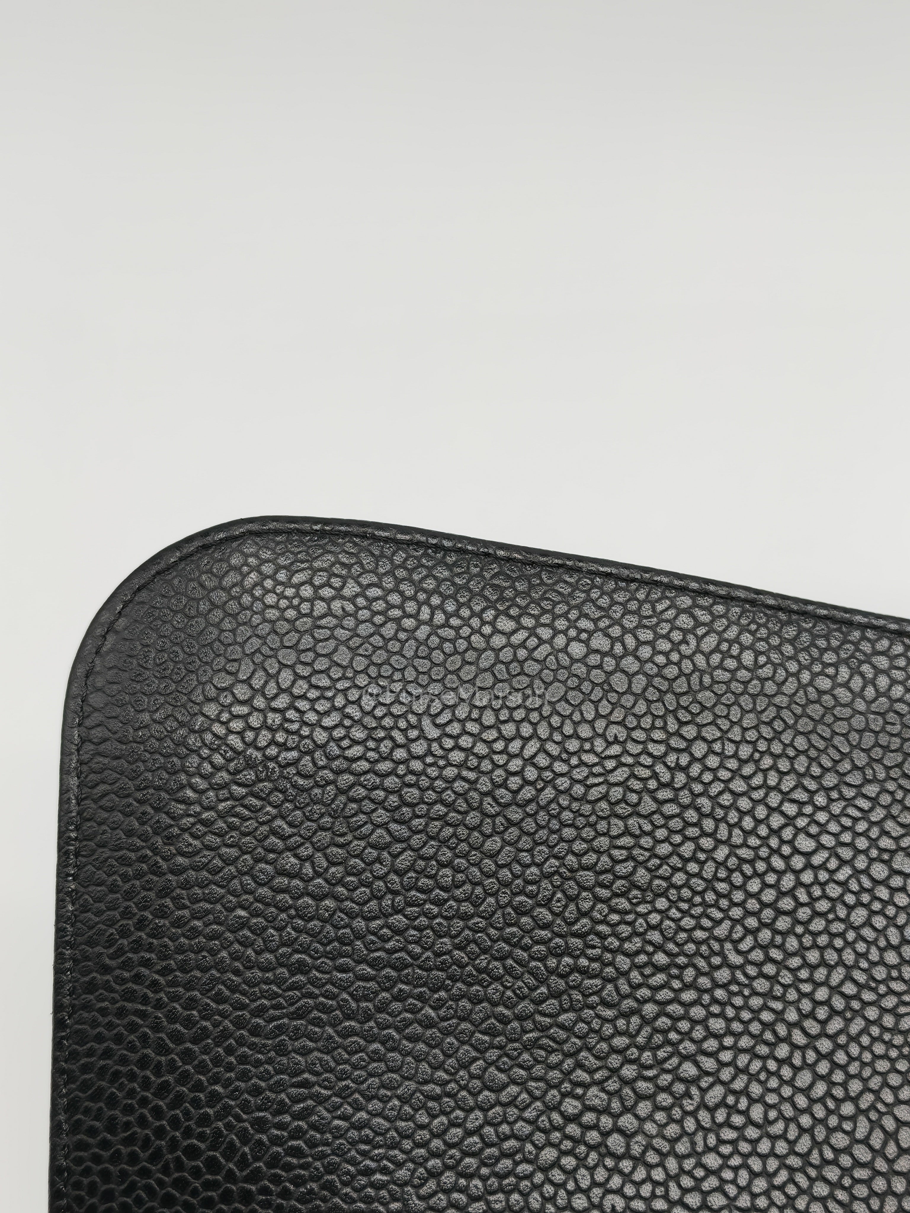 Classic Double Flap Jumbo Black Caviar Leather in Silver Hardware (Series 26) | Purse Maison Luxury Bags Shop