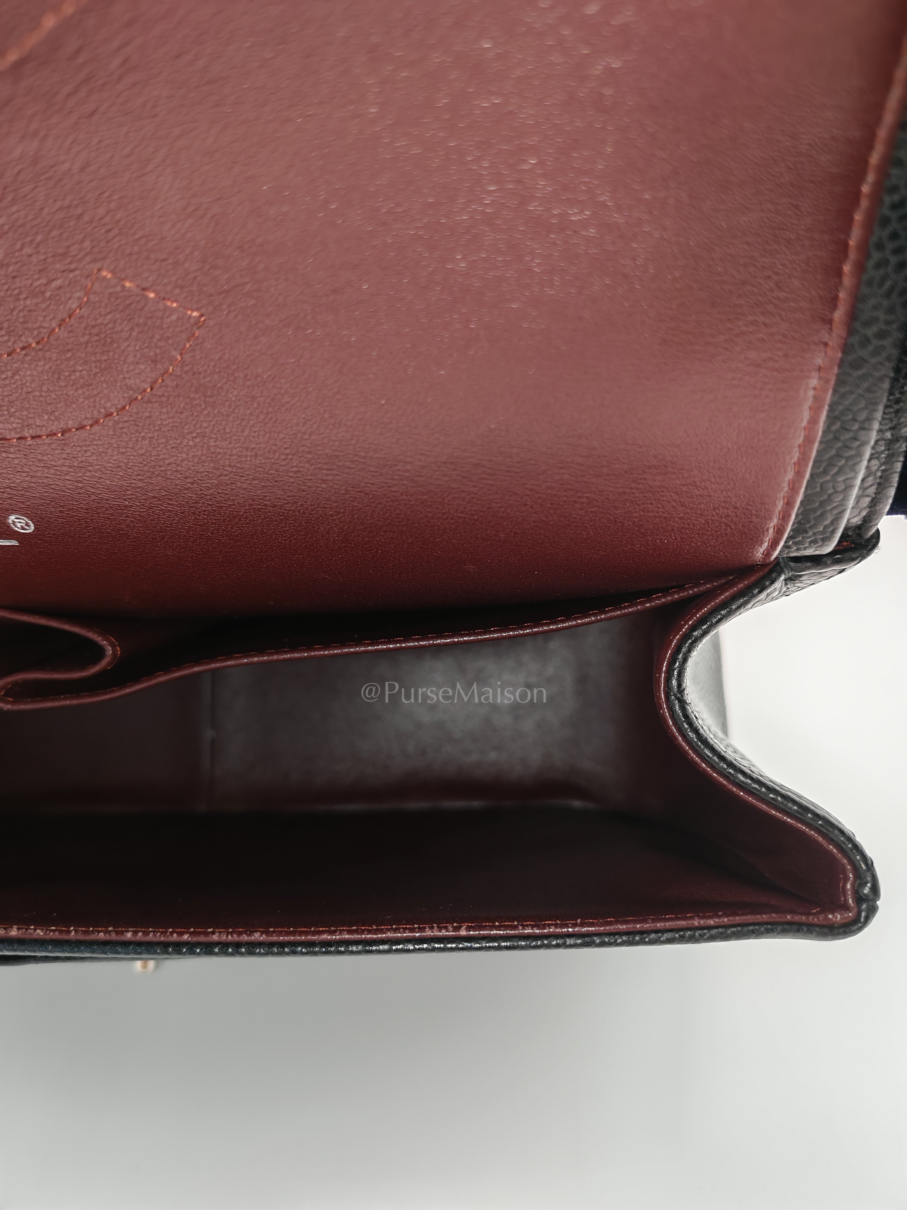 Classic Double Flap Jumbo Black Caviar Leather in Silver Hardware (Series 26) | Purse Maison Luxury Bags Shop
