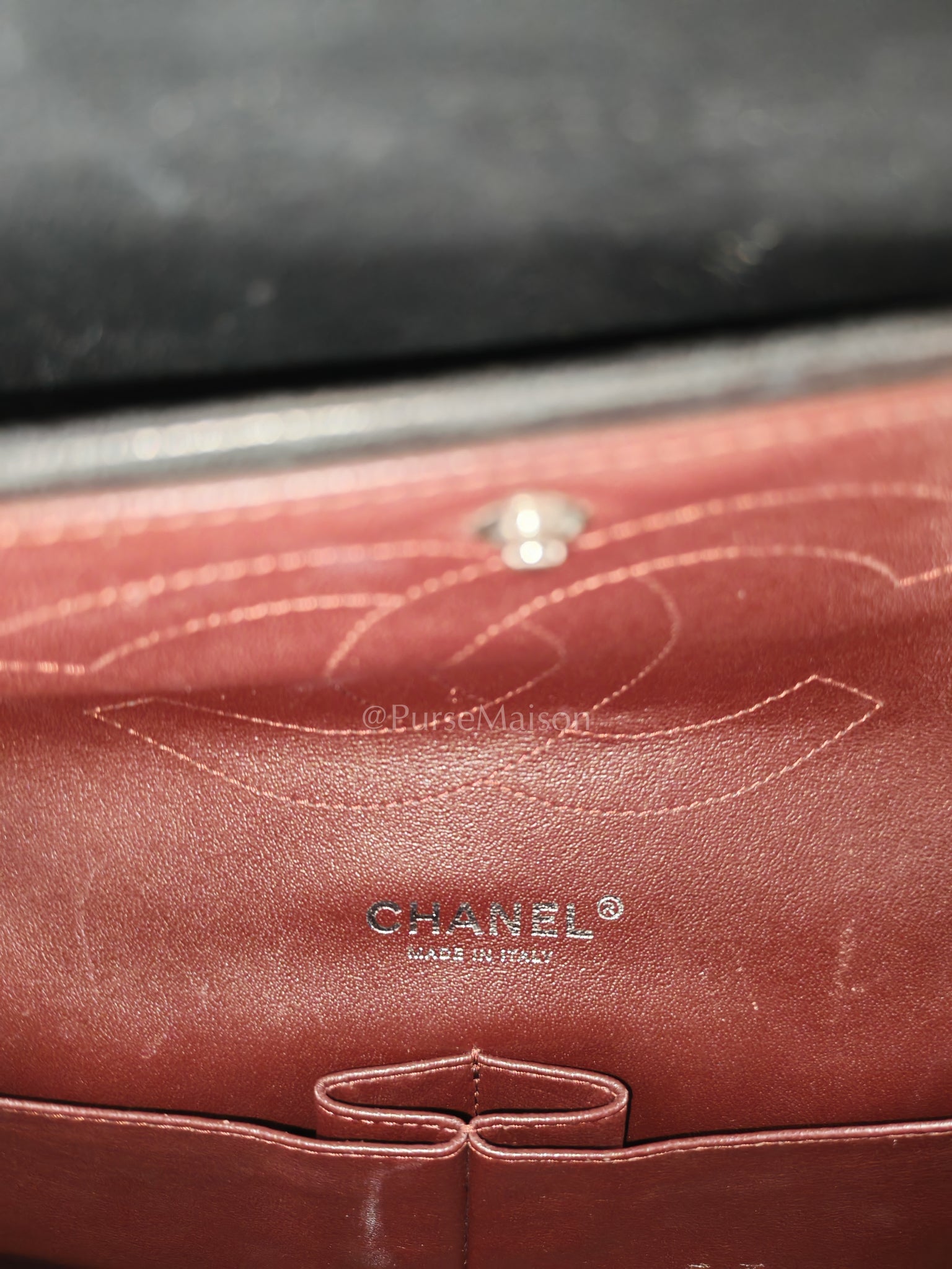 Classic Double Flap Jumbo Black Lambskin Leather in Silver Hardware (Series 15) | Purse Maison Luxury Bags Shop