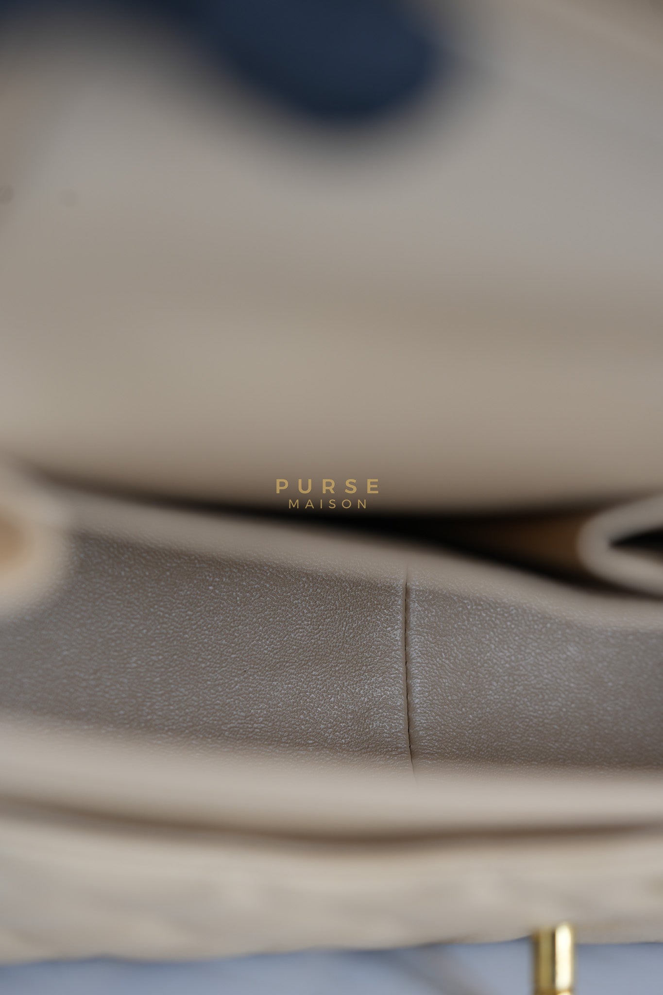 Classic Double Flap Jumbo in Beige Quilted Caviar Leather & Gold Hardware Series 23 | Purse Maison Luxury Bags Shop