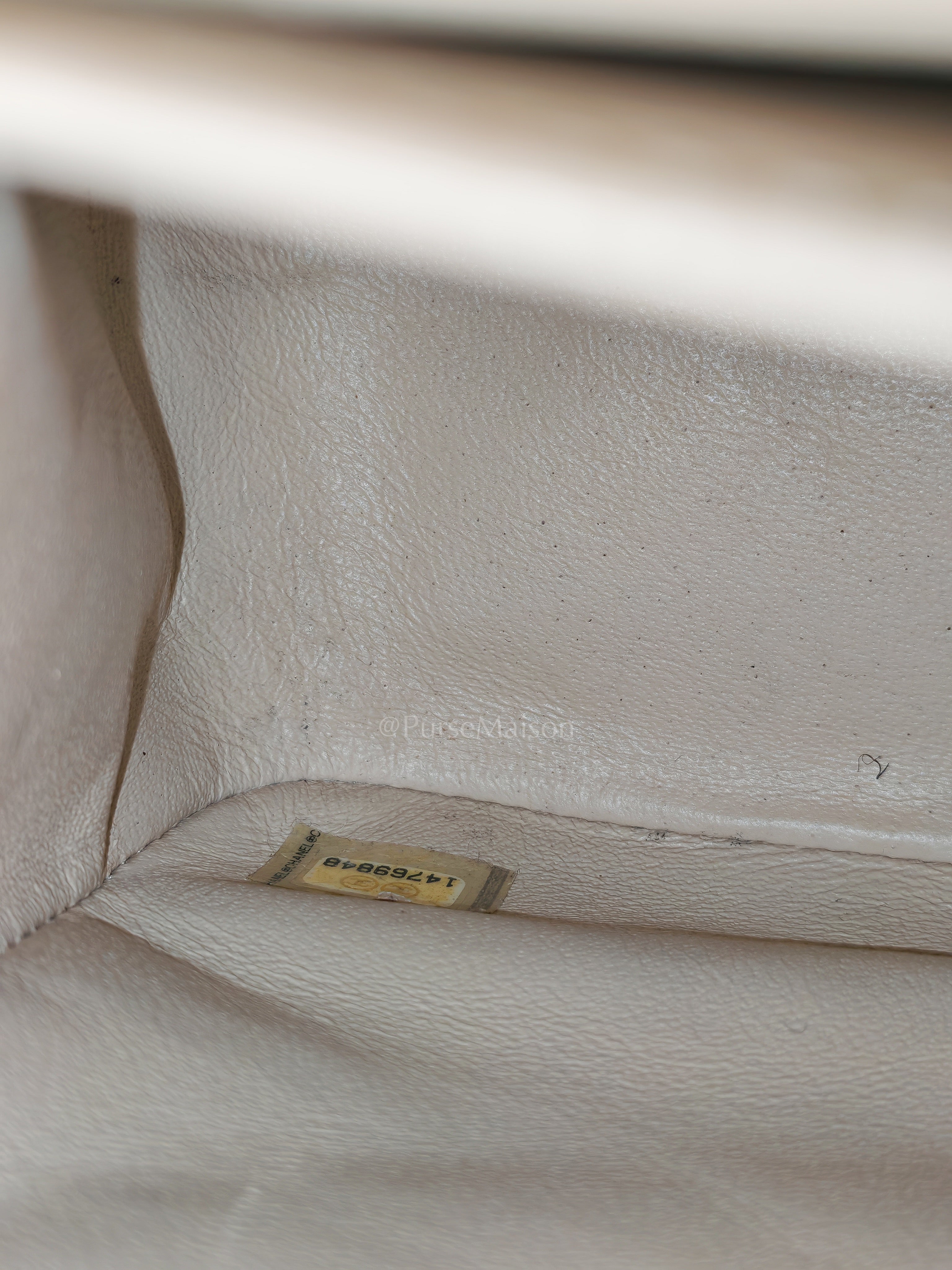 Classic Double Flap Jumbo in Beige Quilted Caviar Leather & Silver Hardware Series 14 | Purse Maison Luxury Bags Shop
