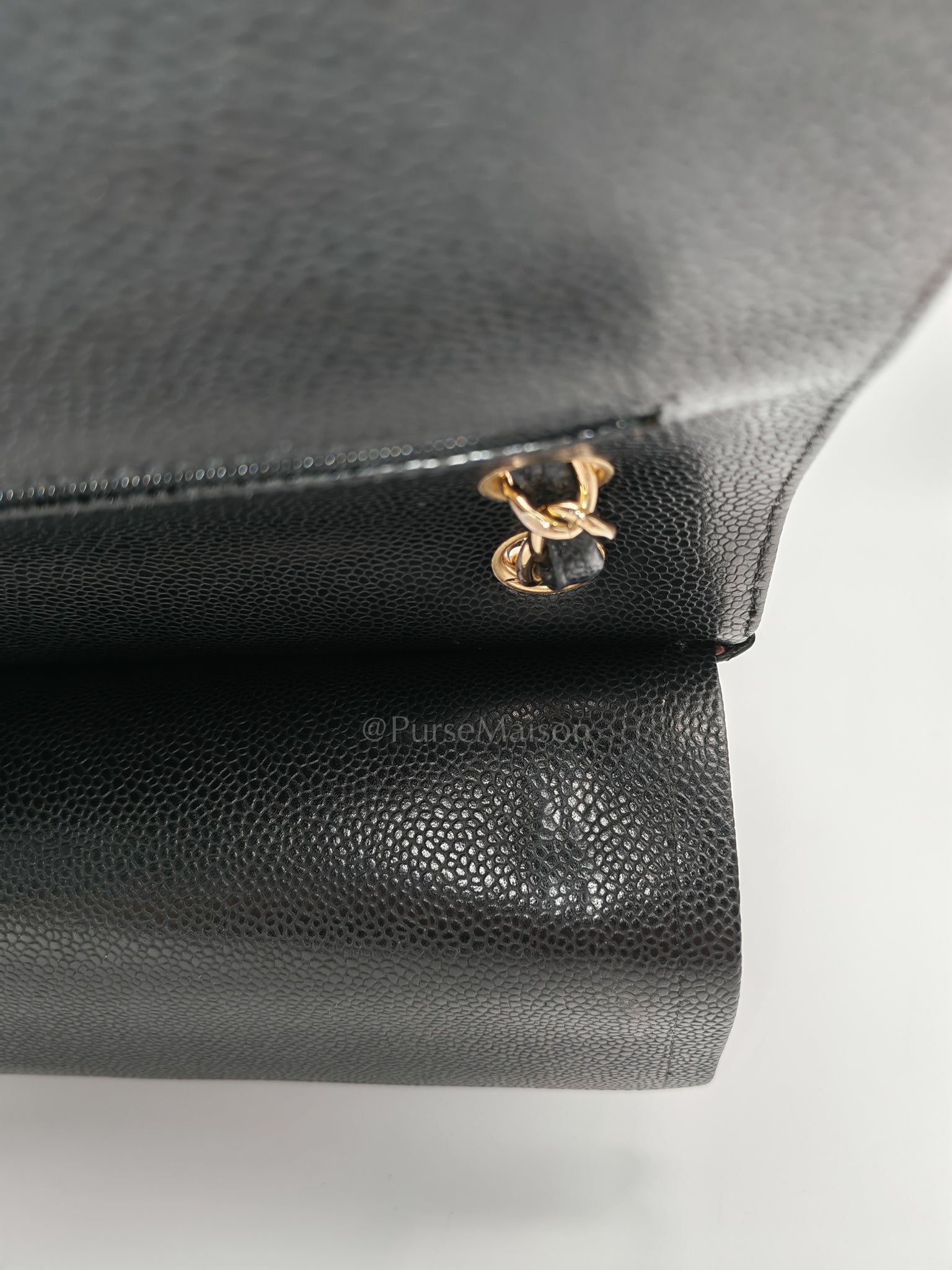 Classic Double Flap Jumbo in Black Caviar Leather and Gold Hardware Series 14 | Purse Maison Luxury Bags Shop