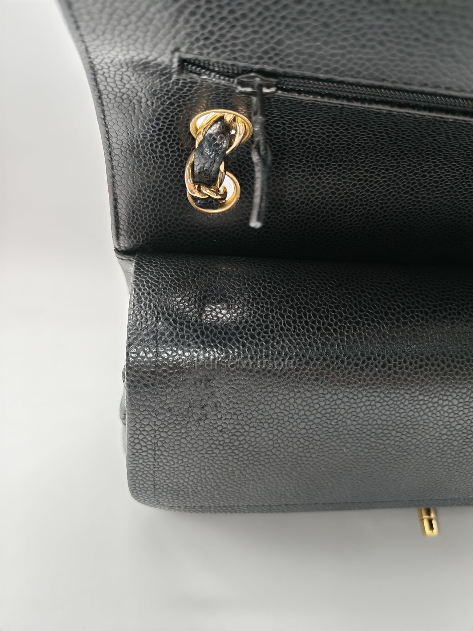 Classic Double Flap Jumbo in Black Caviar Leather and Gold Hardware Series 14 | Purse Maison Luxury Bags Shop