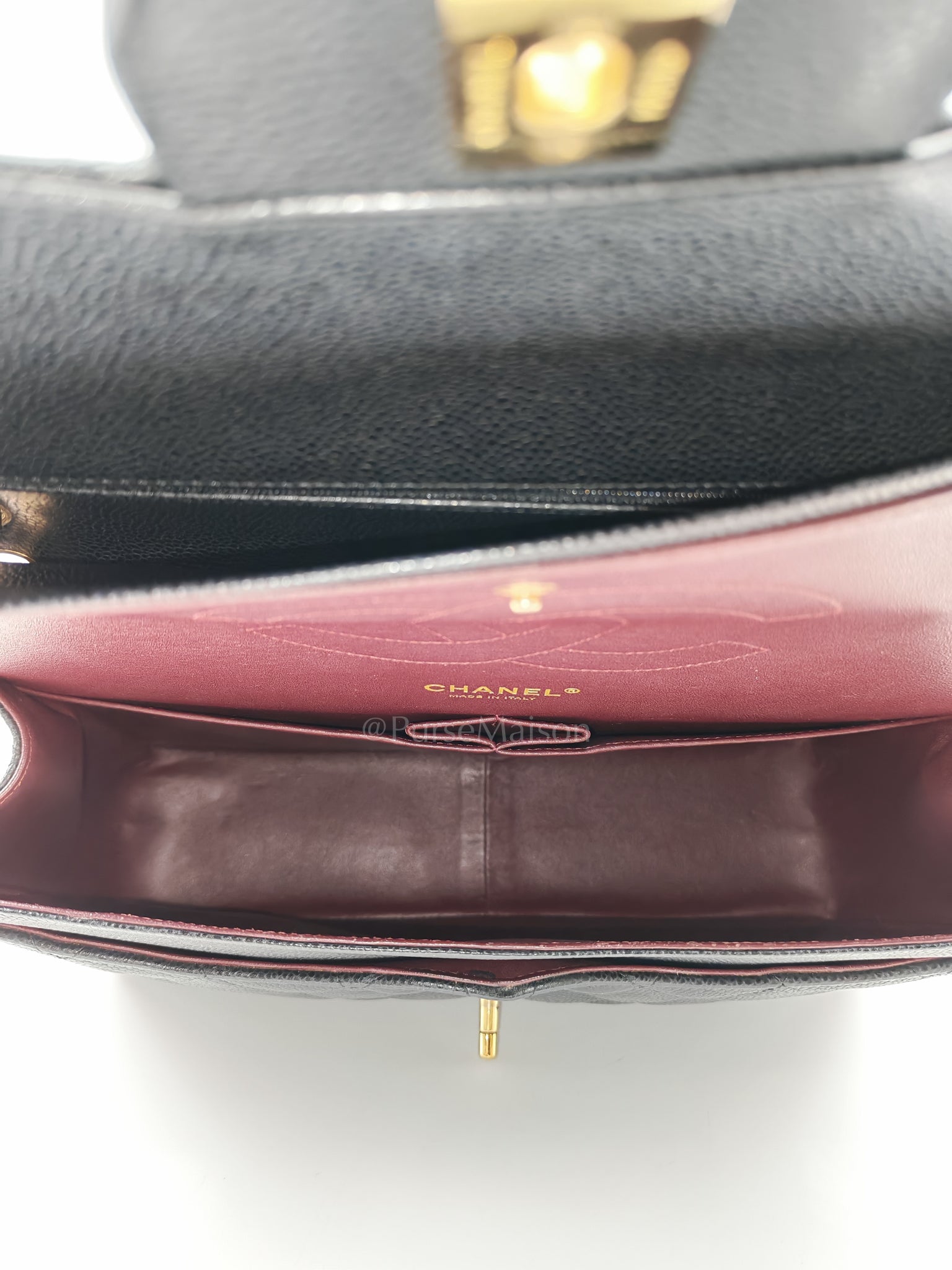 Classic Double Flap Jumbo in Black Caviar Leather and Gold Hardware Series 14 | Purse Maison Luxury Bags Shop