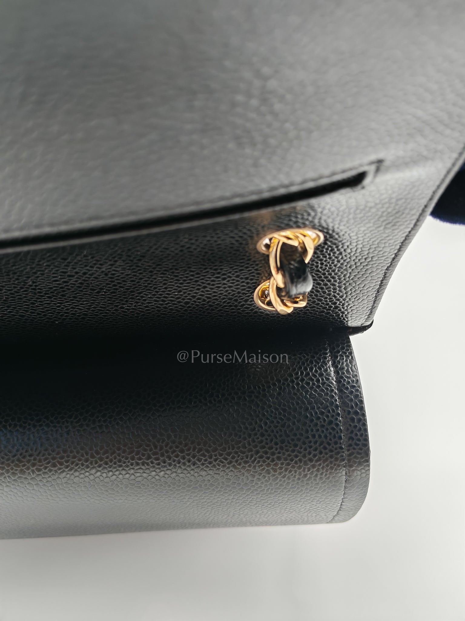 Classic Double Flap Jumbo in Black Caviar Leather and Gold Hardware Series 25 | Purse Maison Luxury Bags Shop