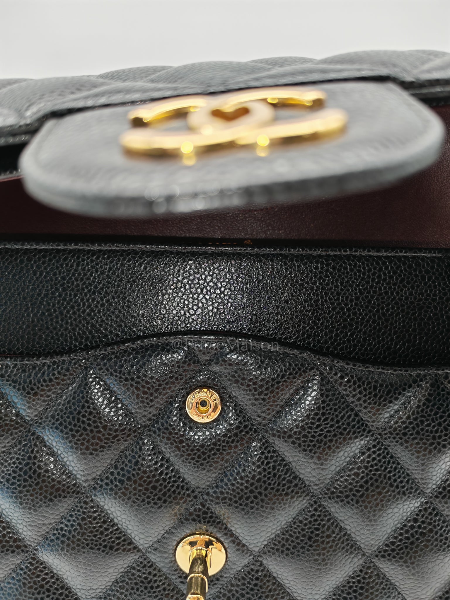 Classic Double Flap Jumbo in Black Caviar Leather and Gold Hardware Series 25 | Purse Maison Luxury Bags Shop