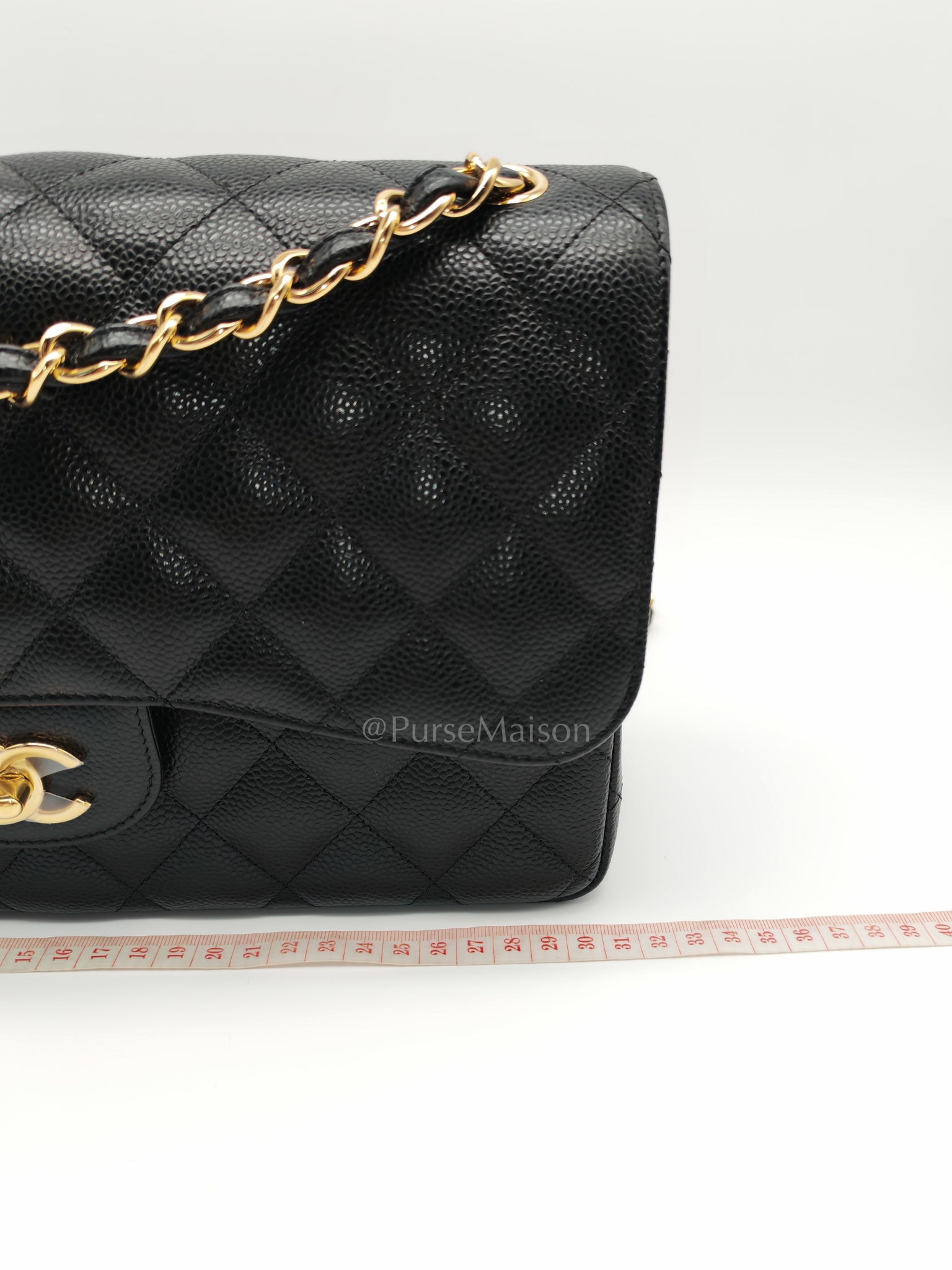 Classic Double Flap Jumbo in Black Caviar Leather and Gold Hardware Series 25 | Purse Maison Luxury Bags Shop