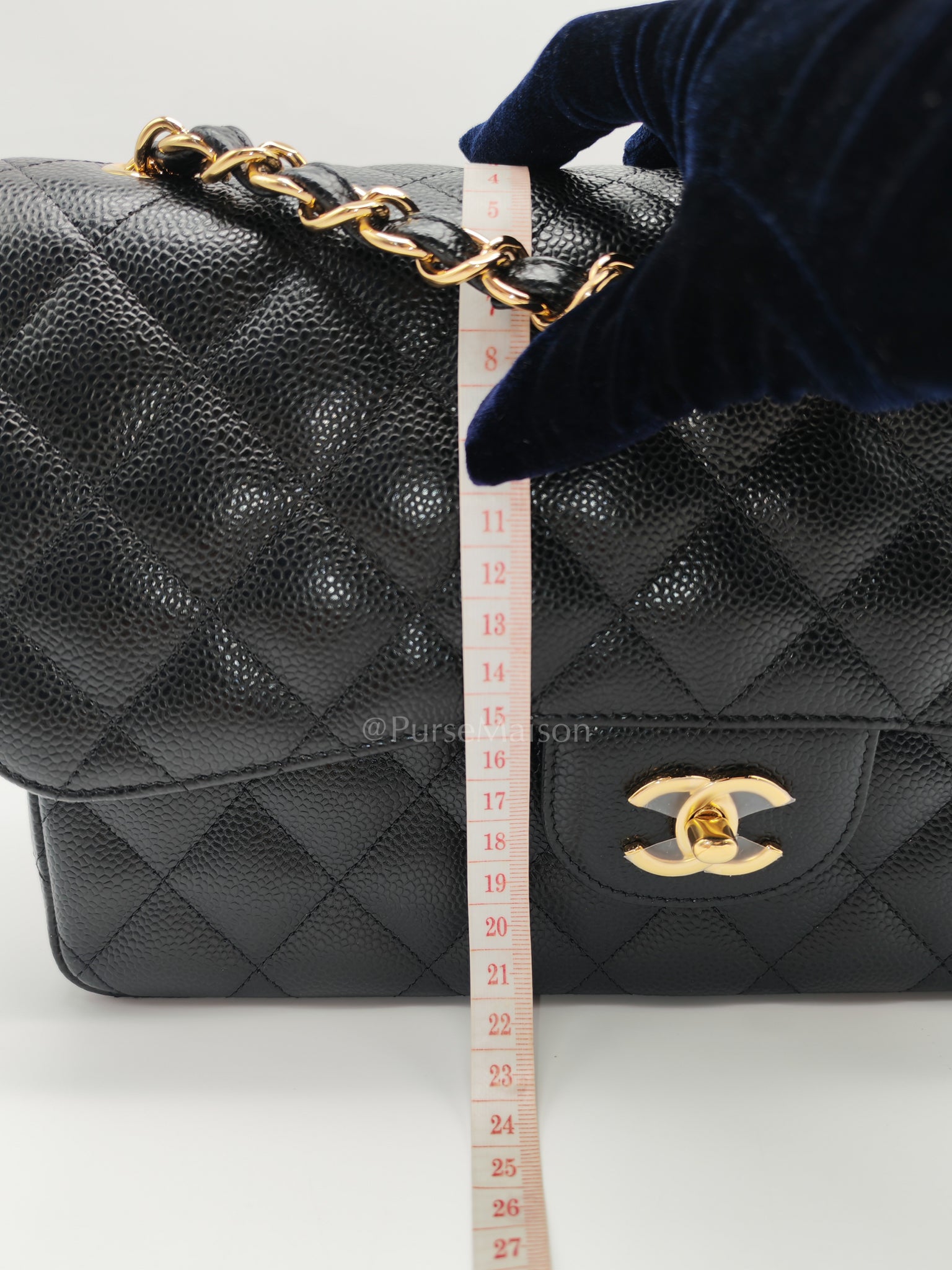 Classic Double Flap Jumbo in Black Caviar Leather and Gold Hardware Series 25 | Purse Maison Luxury Bags Shop