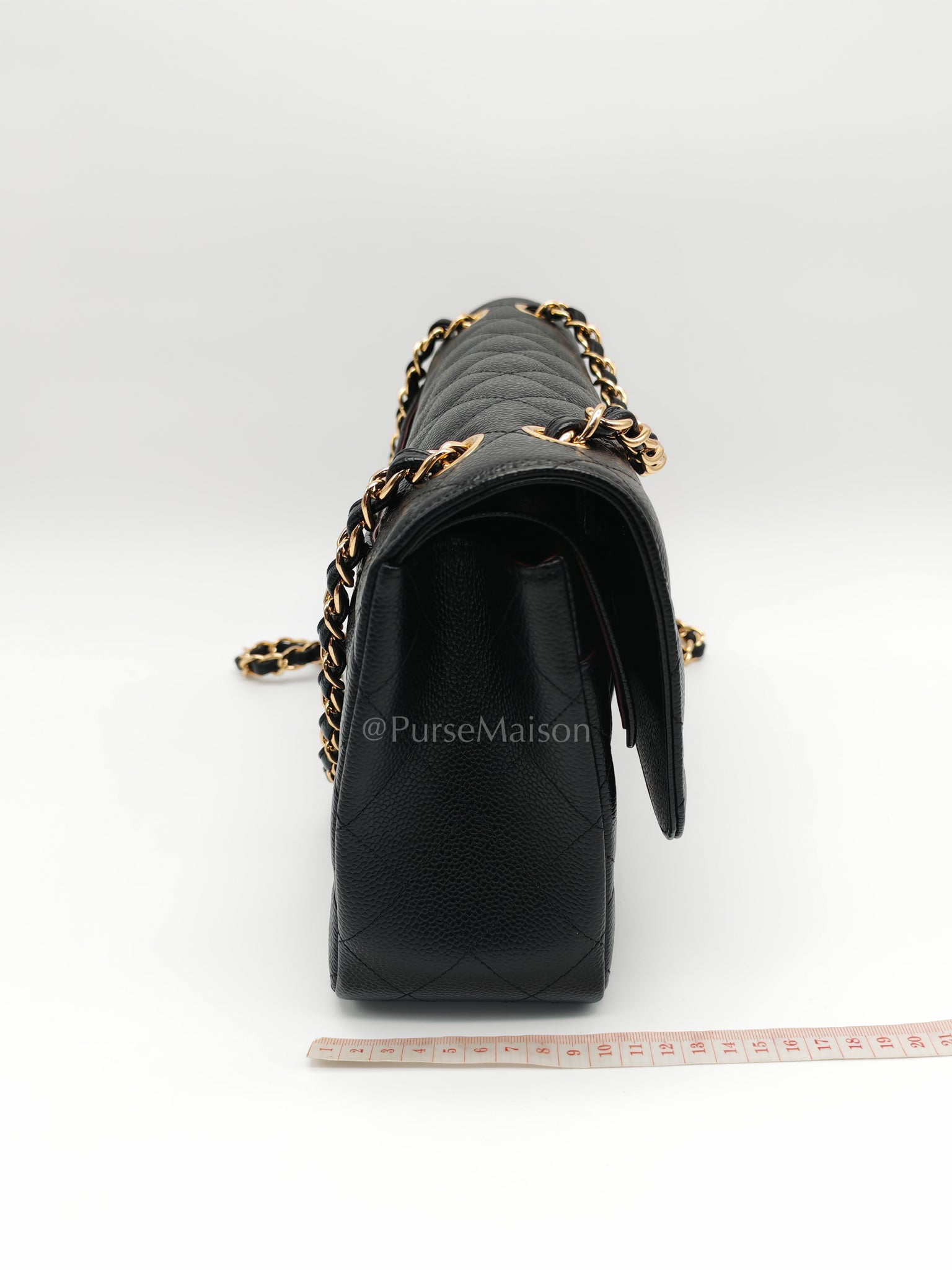 Classic Double Flap Jumbo in Black Caviar Leather and Gold Hardware Series 25 | Purse Maison Luxury Bags Shop