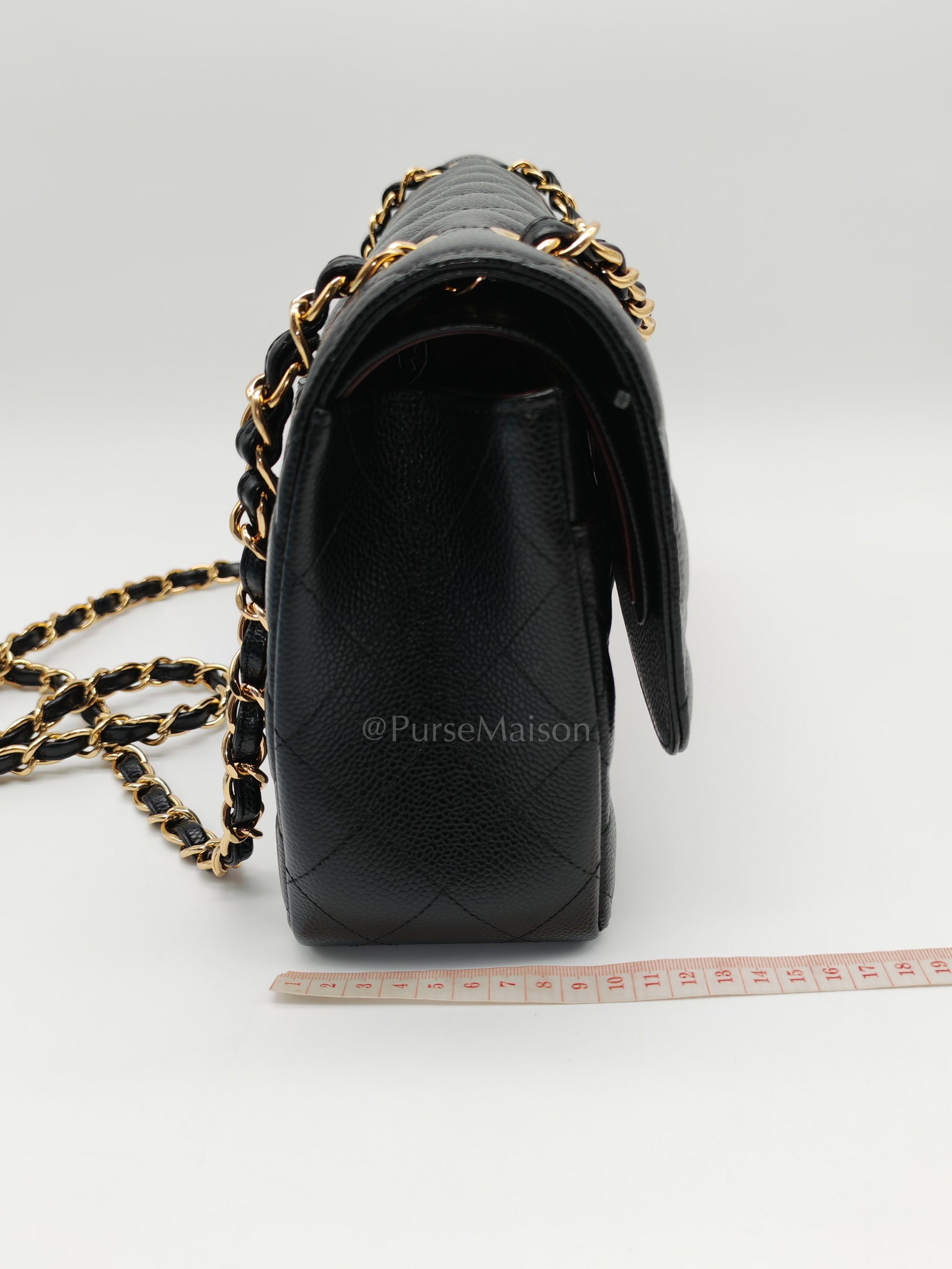 Classic Double Flap Jumbo in Black Caviar Leather and Gold Hardware Series 25 | Purse Maison Luxury Bags Shop