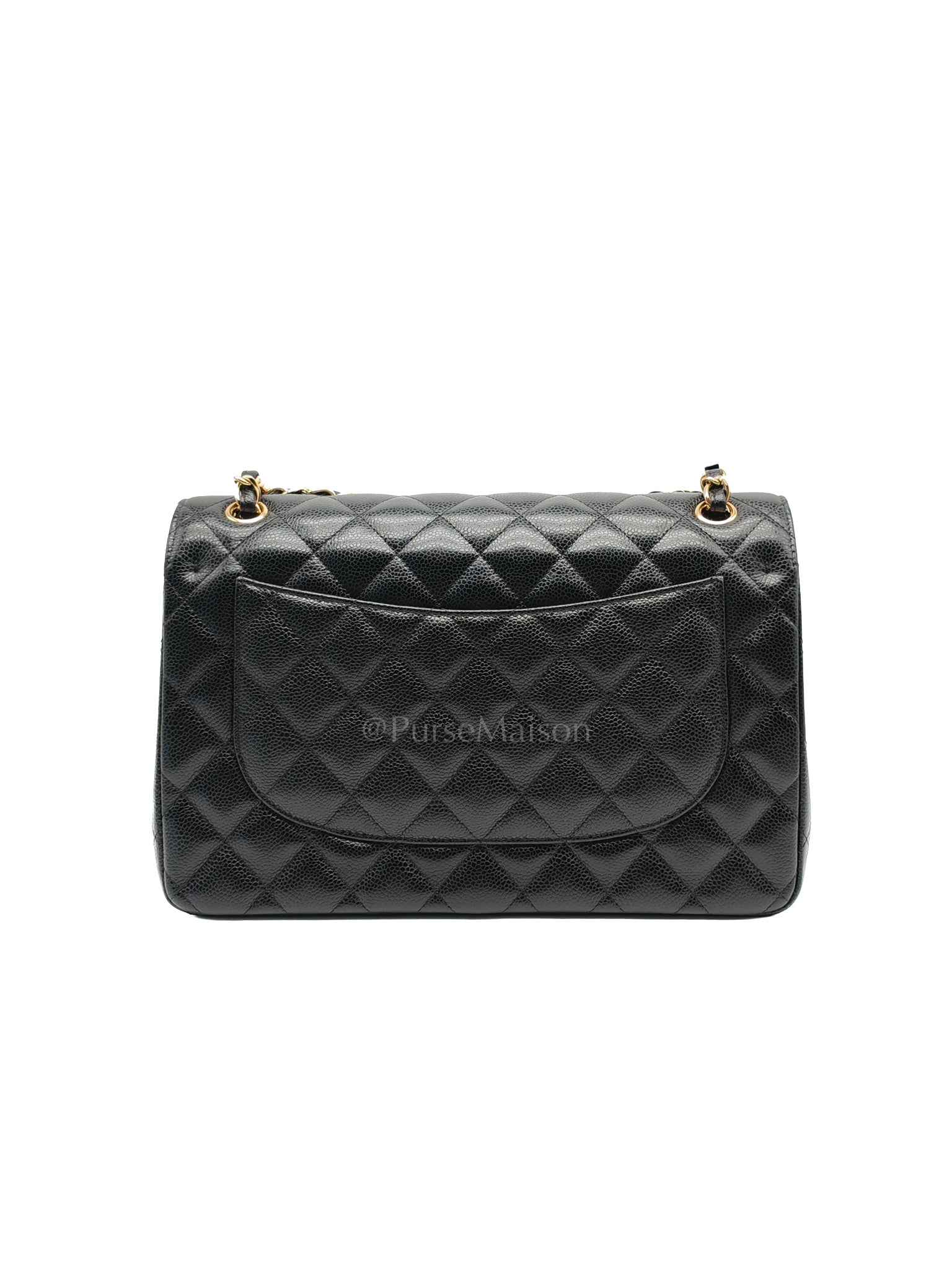 Classic Double Flap Jumbo in Black Caviar Leather and Gold Hardware Series 25 | Purse Maison Luxury Bags Shop