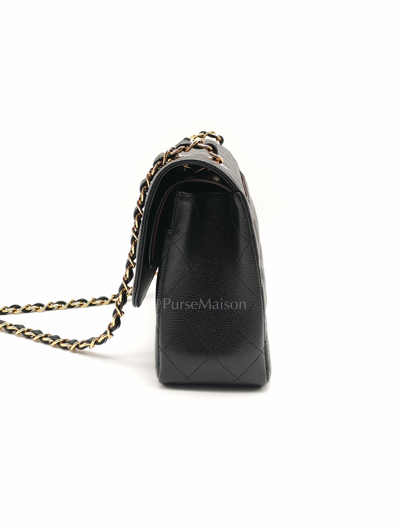 Classic Double Flap Jumbo in Black Caviar Leather and Gold Hardware Series 25 | Purse Maison Luxury Bags Shop