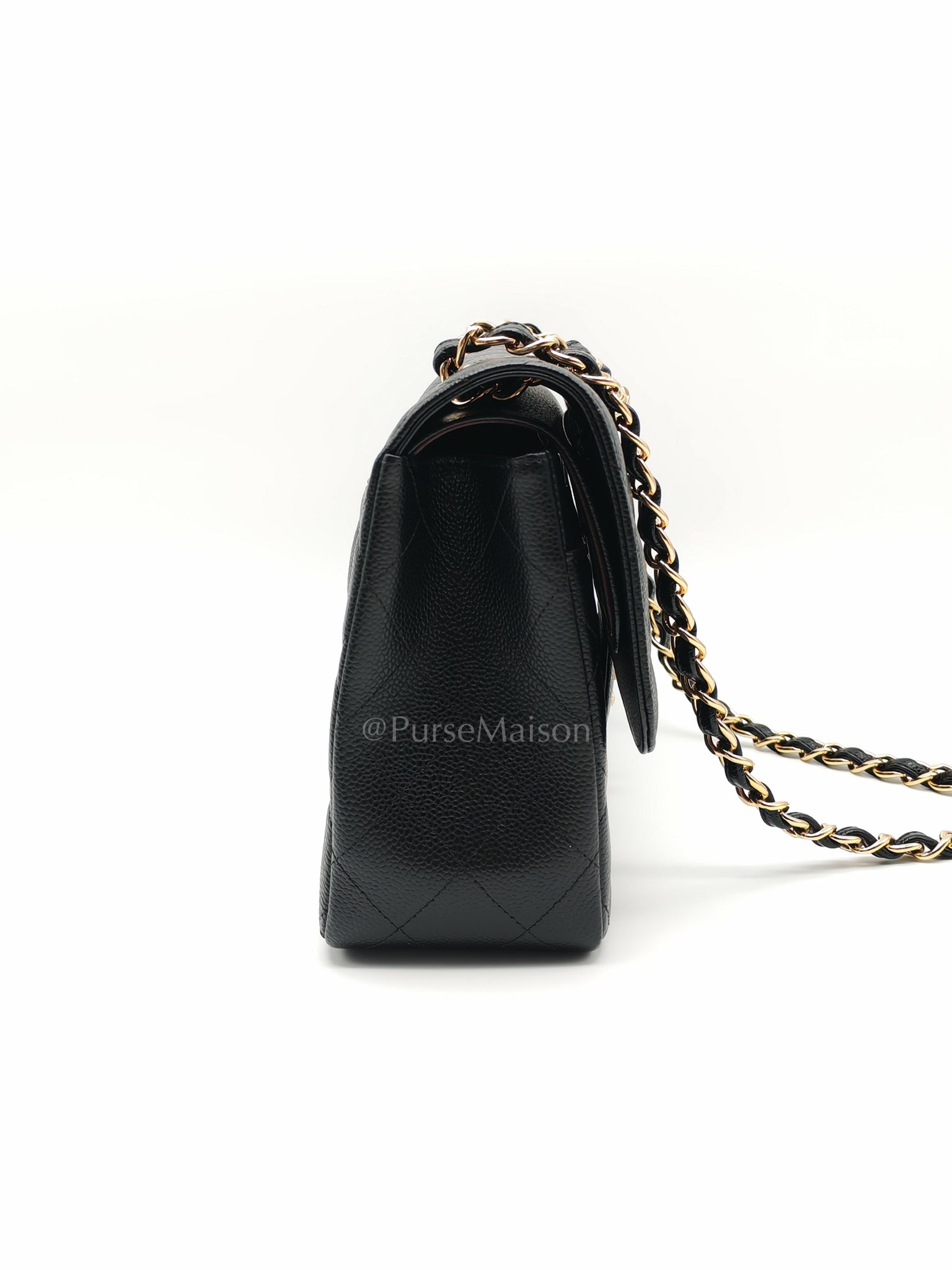Classic Double Flap Jumbo in Black Caviar Leather and Gold Hardware Series 25 | Purse Maison Luxury Bags Shop