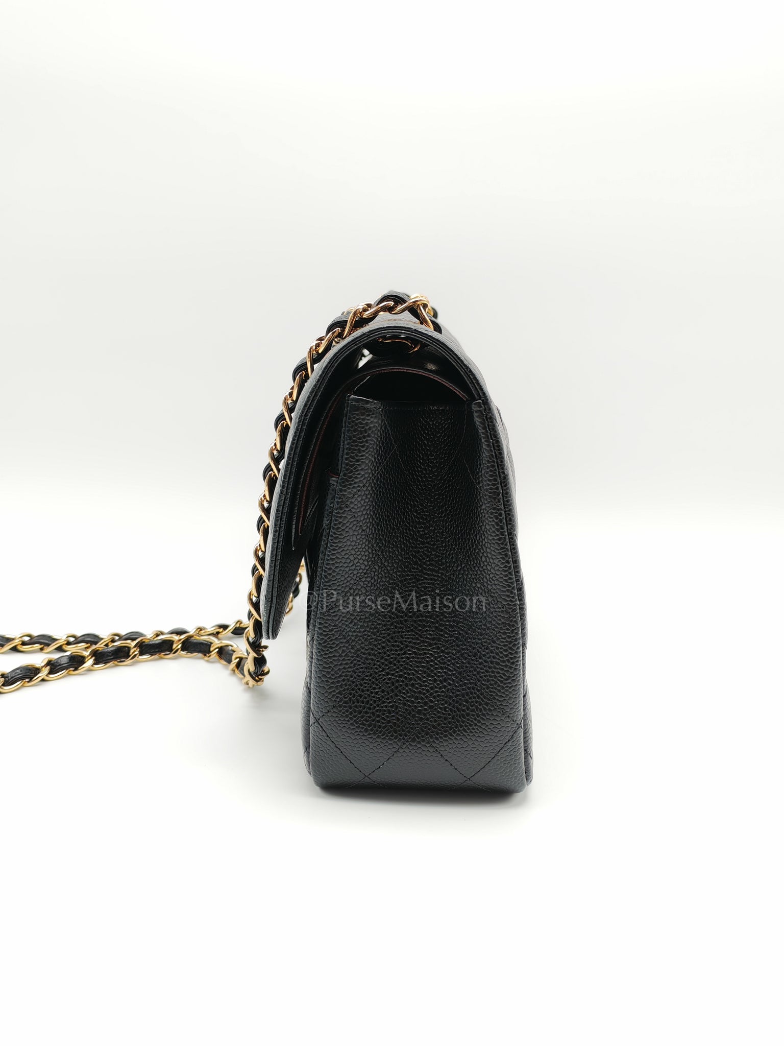 Classic Double Flap Jumbo in Black Caviar Leather and Gold Hardware Series 25 | Purse Maison Luxury Bags Shop