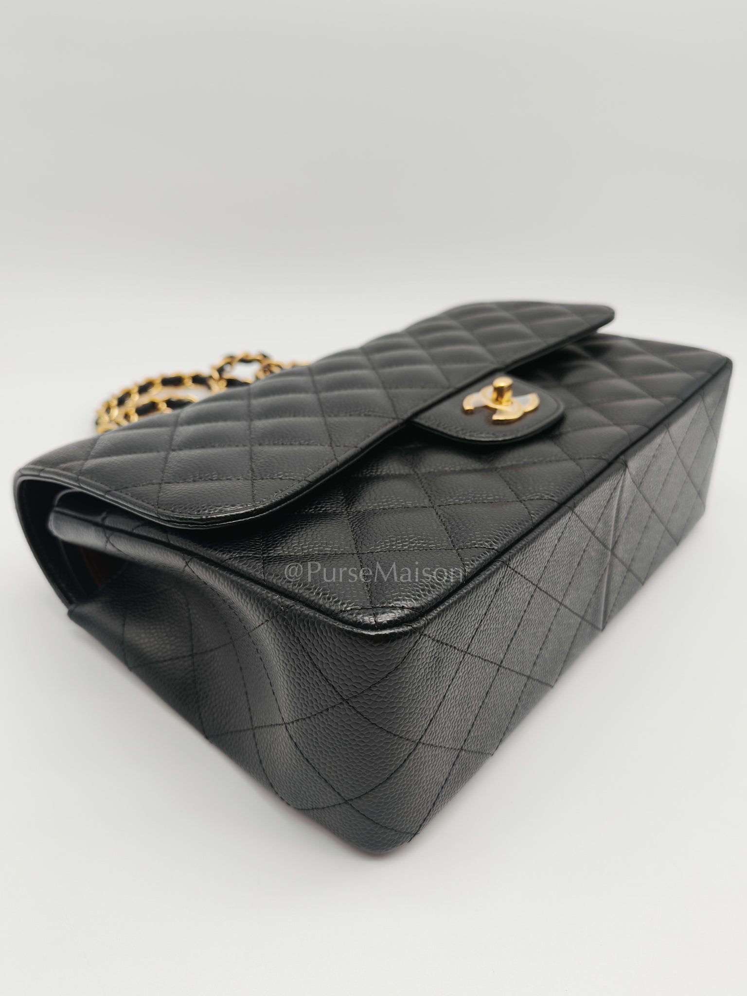 Classic Double Flap Jumbo in Black Caviar Leather and Gold Hardware Series 25 | Purse Maison Luxury Bags Shop