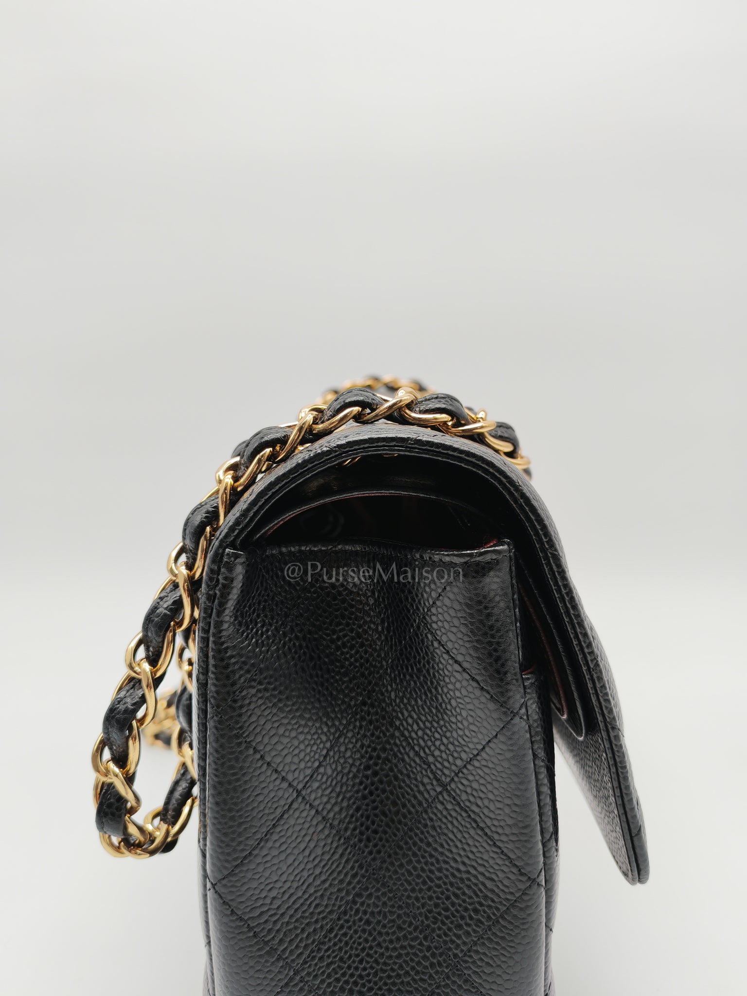 Classic Double Flap Jumbo in Black Caviar Leather and Gold Hardware Series 26 | Purse Maison Luxury Bags Shop