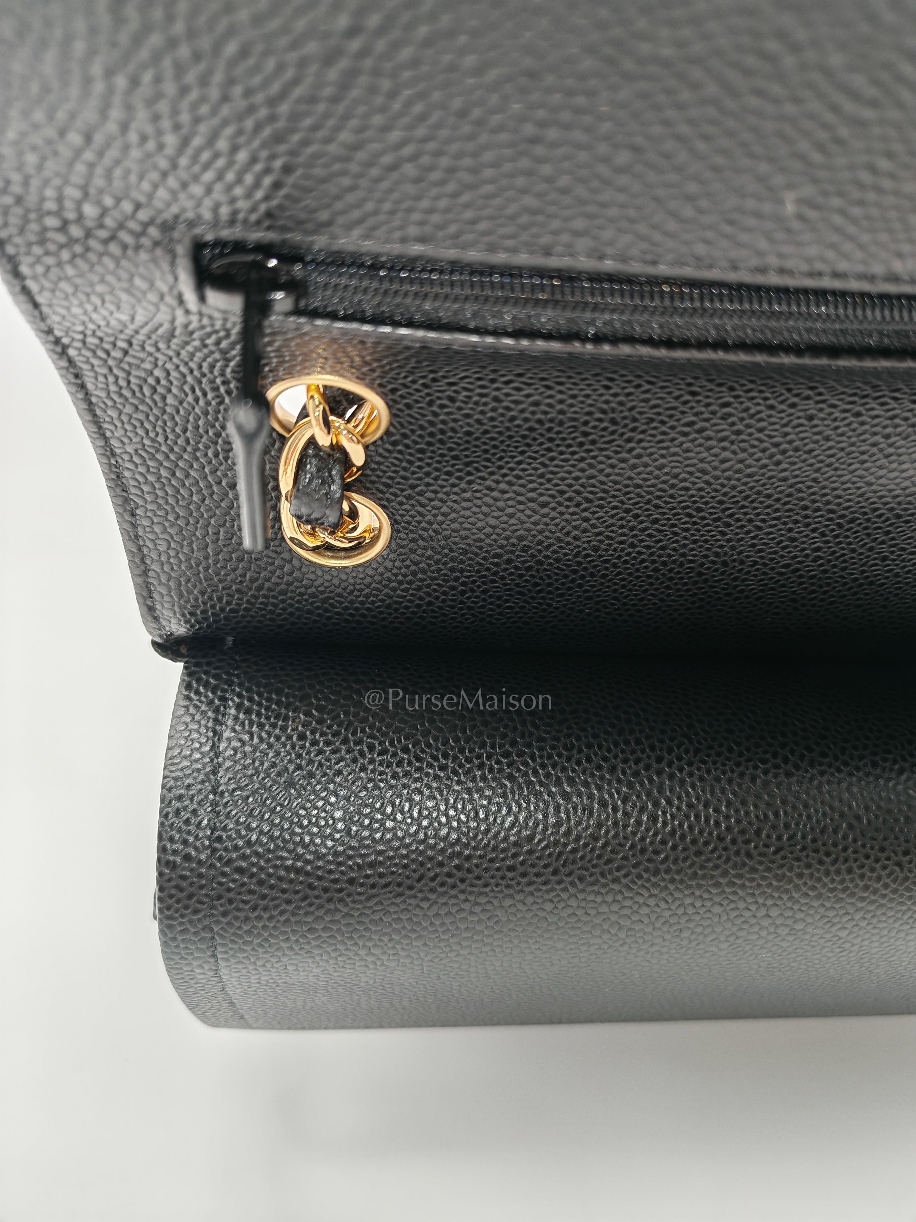 Classic Double Flap Jumbo in Black Caviar Leather and Gold Hardware Series 27 | Purse Maison Luxury Bags Shop