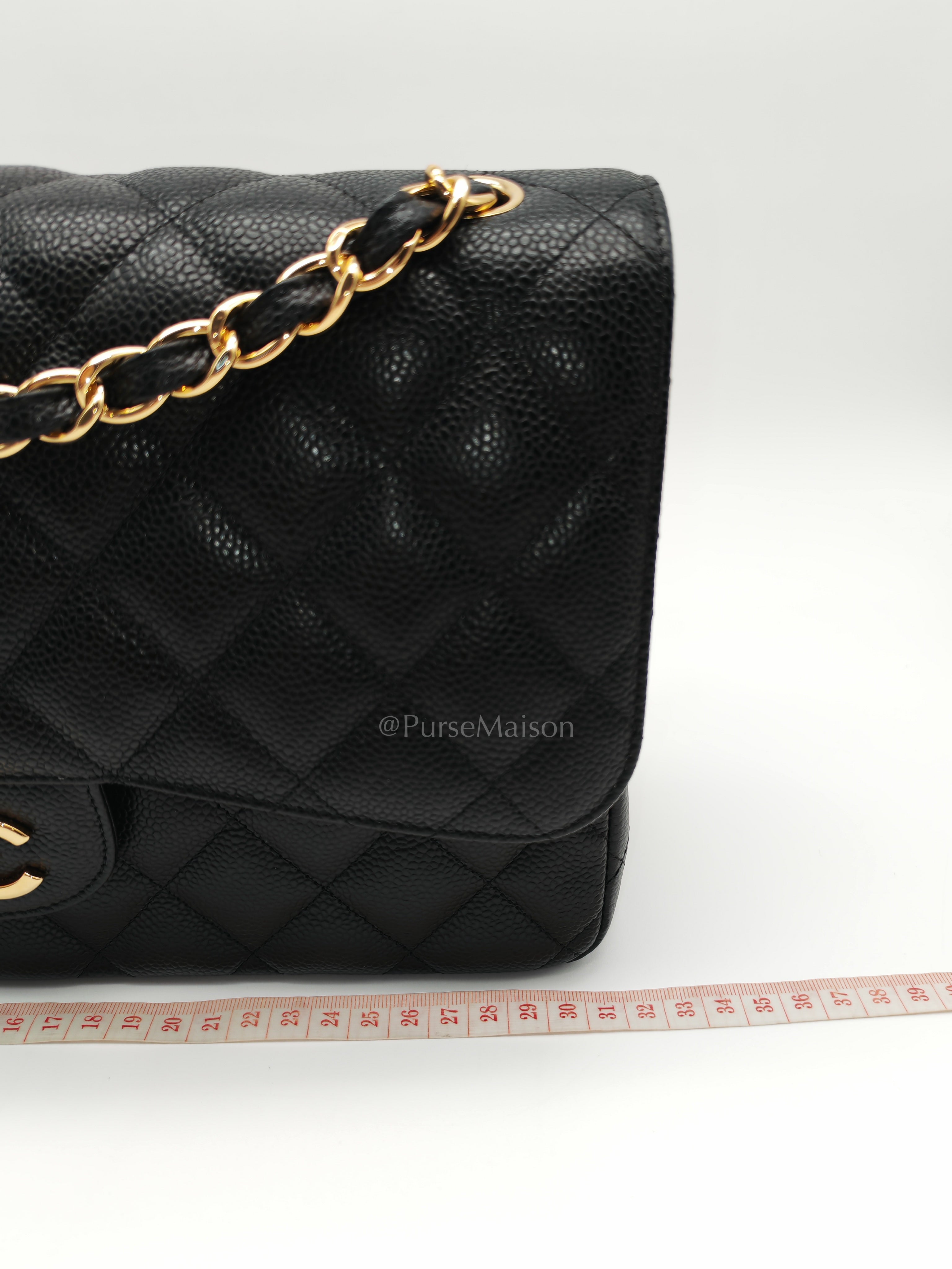 Classic Double Flap Jumbo in Black Caviar Leather and Gold Hardware Series 27 | Purse Maison Luxury Bags Shop