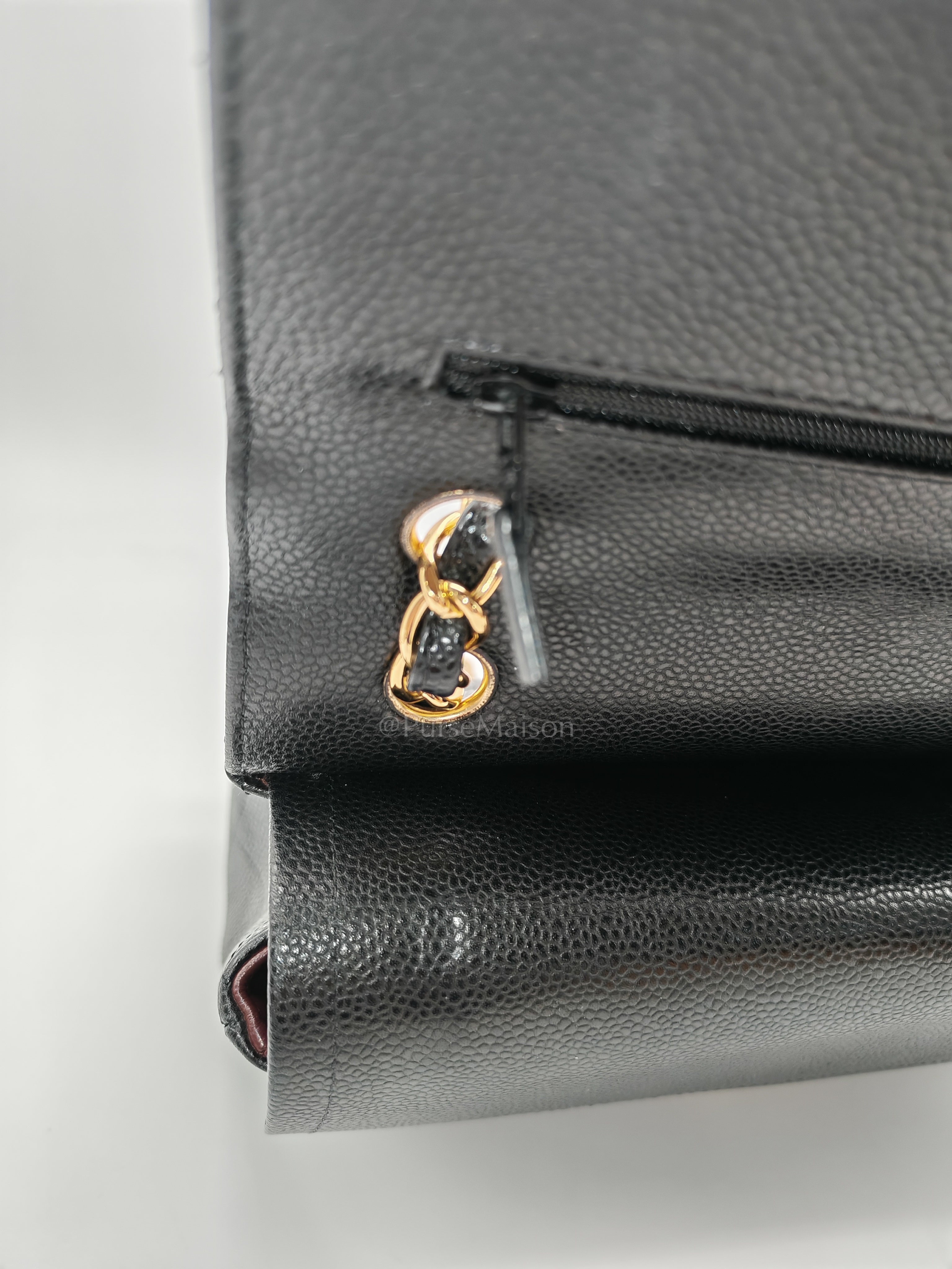 Classic Double Flap Jumbo in Black Caviar Leather & Gold Hardware Series 22 | Purse Maison Luxury Bags Shop