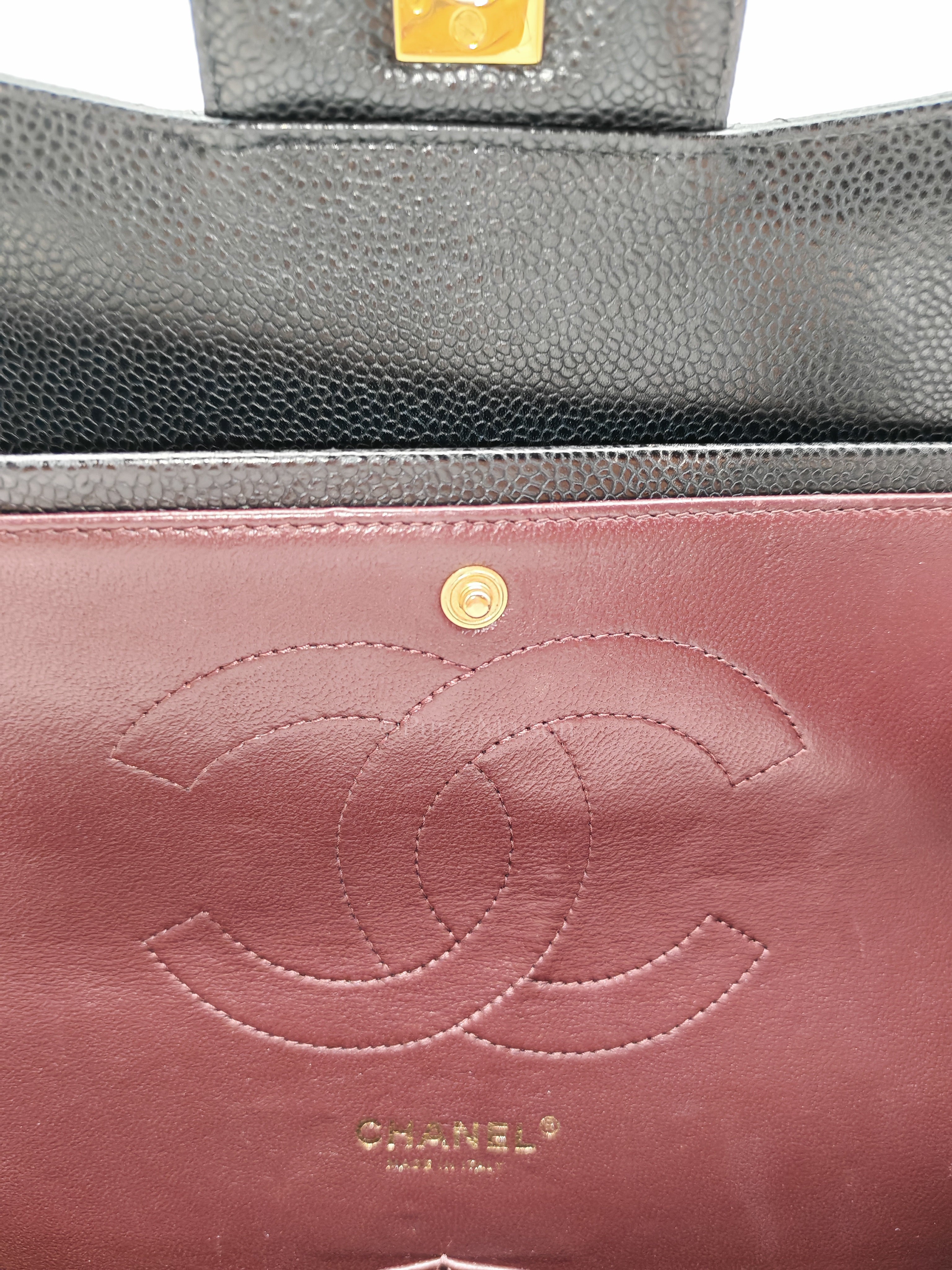 Classic Double Flap Jumbo in Black Caviar Leather & Gold Hardware Series 22 | Purse Maison Luxury Bags Shop