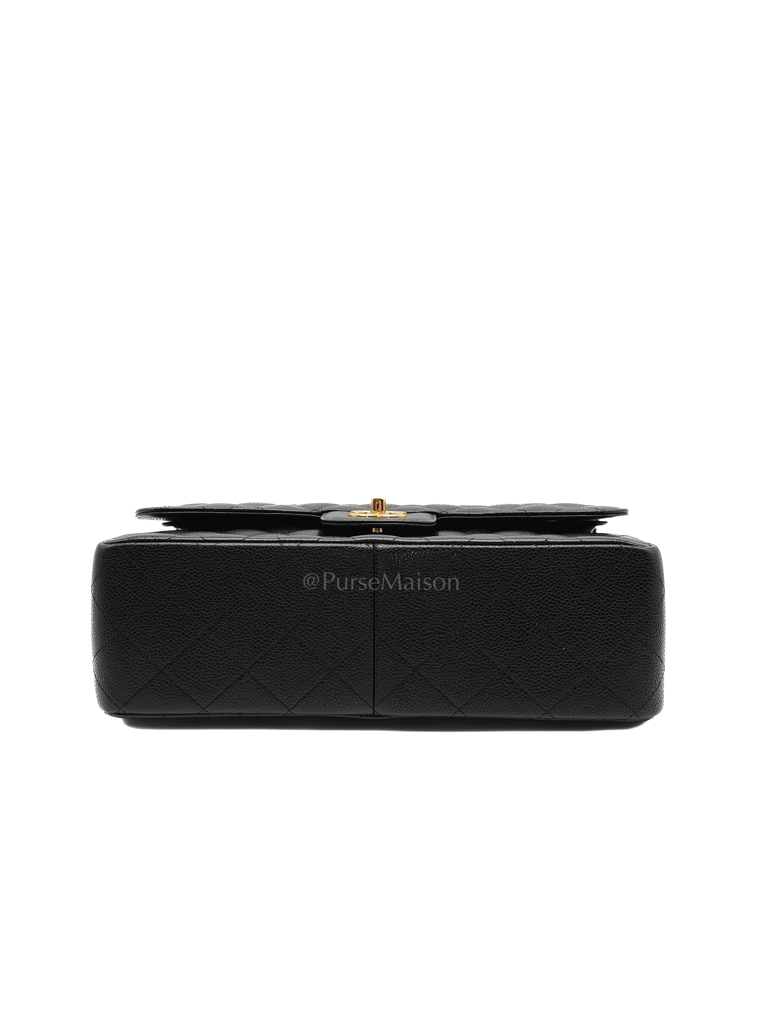 Classic Double Flap Jumbo in Black Caviar Leather & Gold Hardware Series 22 | Purse Maison Luxury Bags Shop