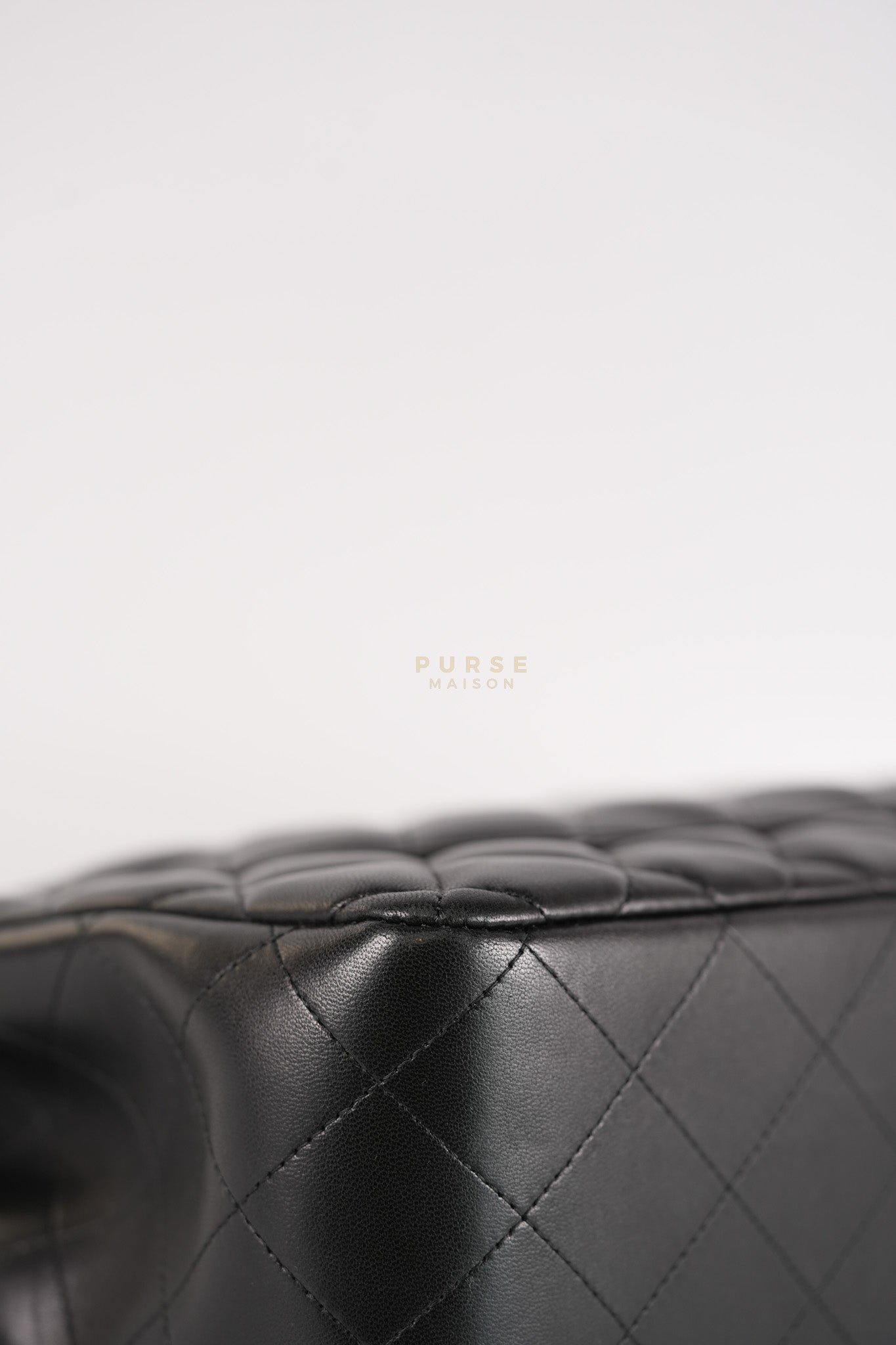 Classic Double Flap Jumbo in Black Lambskin Leather Gold Hardware (Series 14) | Purse Maison Luxury Bags Shop