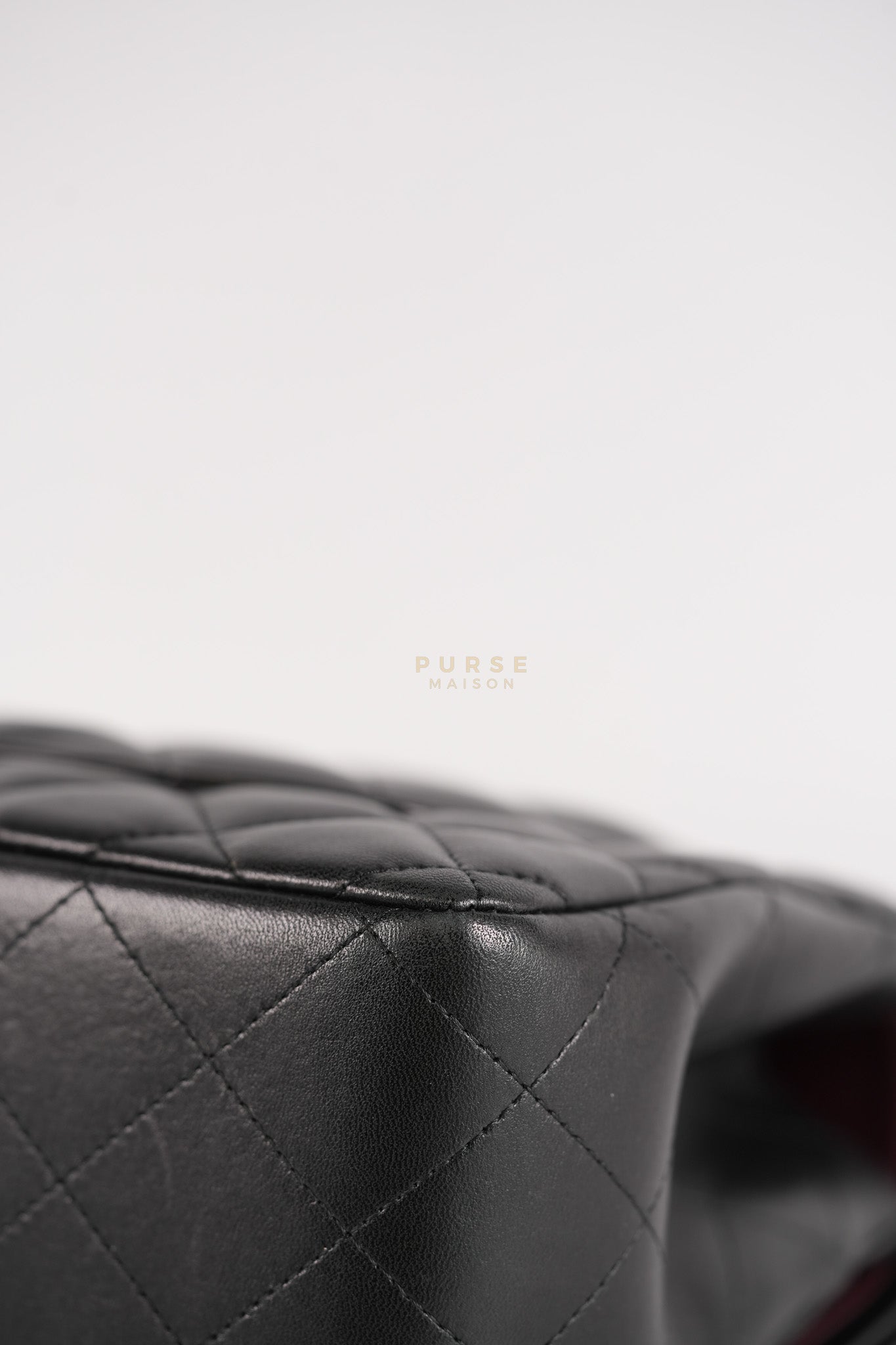 Classic Double Flap Jumbo in Black Lambskin Leather Gold Hardware (Series 14) | Purse Maison Luxury Bags Shop
