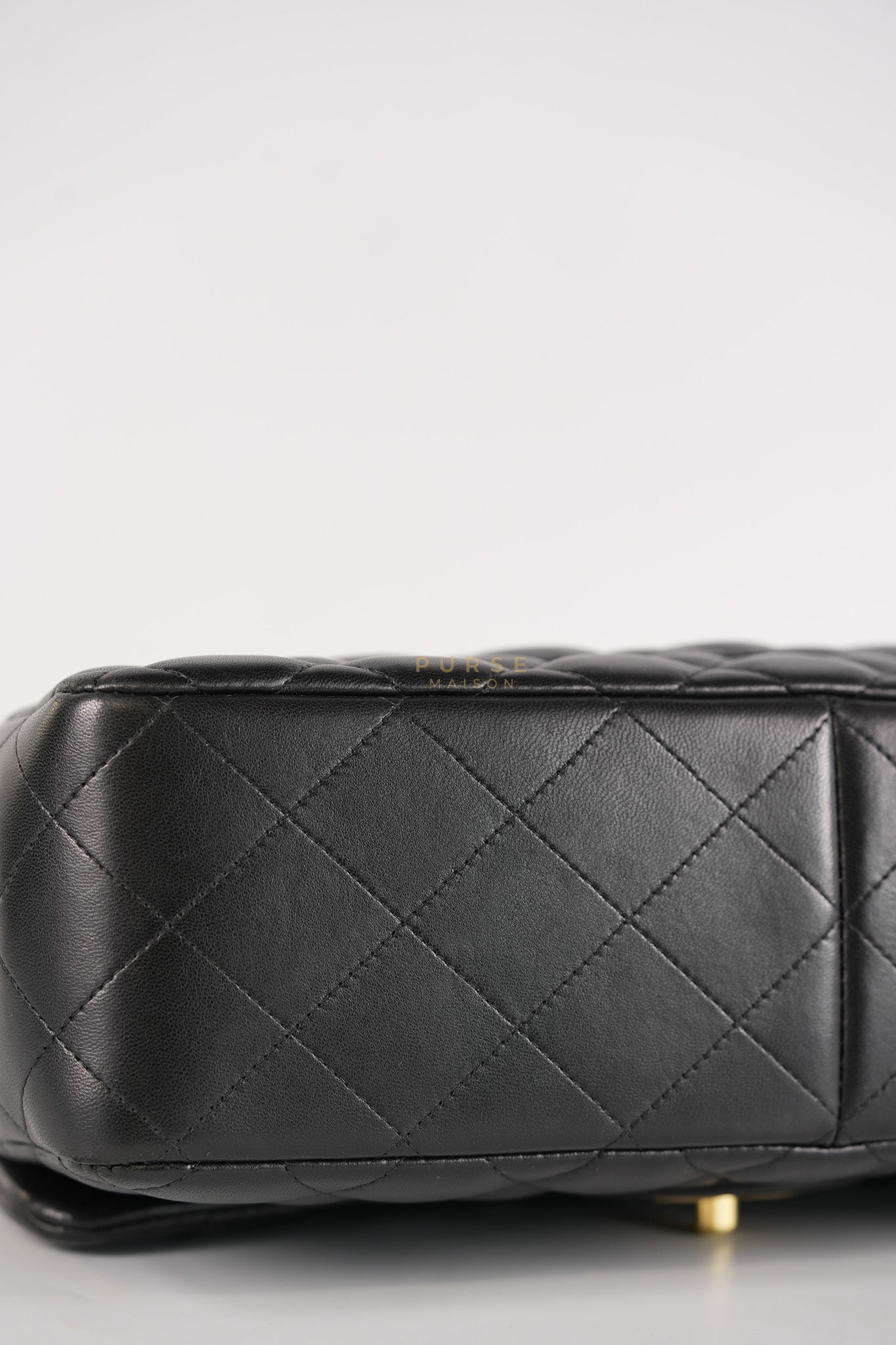 Classic Double Flap Jumbo in Black Lambskin Leather Gold Hardware (Series 14) | Purse Maison Luxury Bags Shop