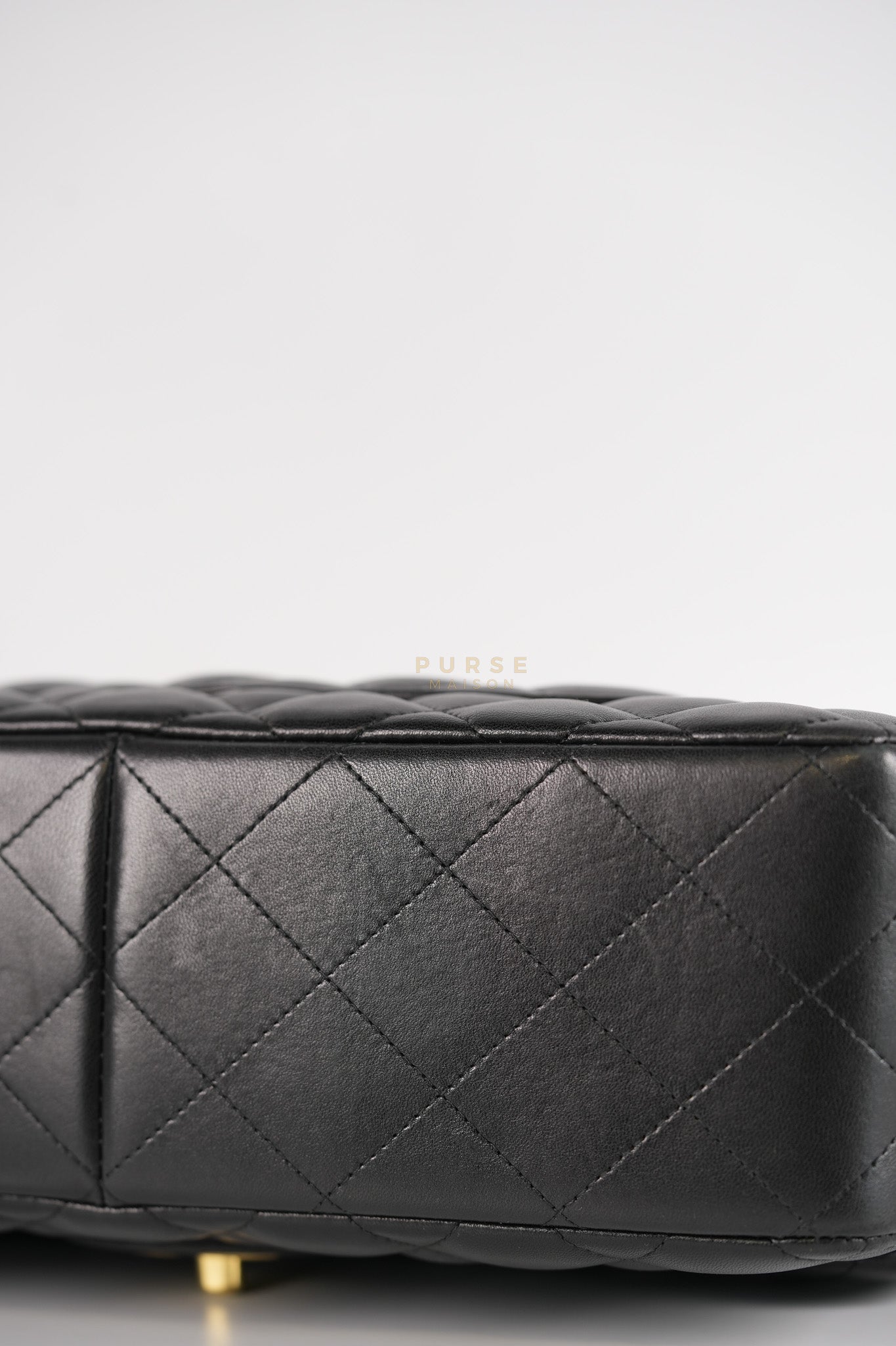 Classic Double Flap Jumbo in Black Lambskin Leather Gold Hardware (Series 14) | Purse Maison Luxury Bags Shop