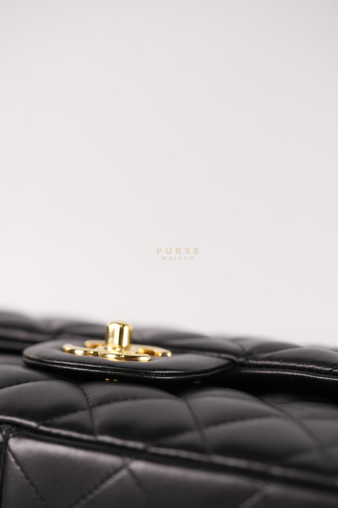 Classic Double Flap Jumbo in Black Lambskin Leather Gold Hardware (Series 14) | Purse Maison Luxury Bags Shop