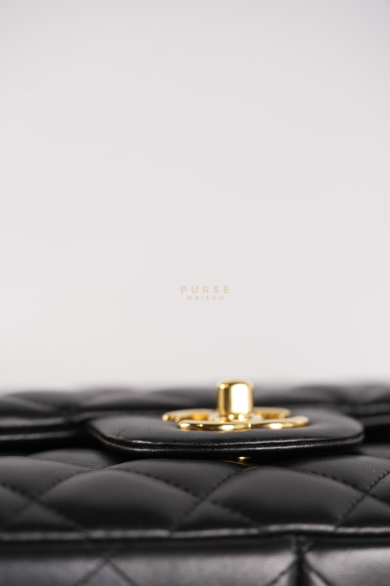 Classic Double Flap Jumbo in Black Lambskin Leather Gold Hardware (Series 14) | Purse Maison Luxury Bags Shop