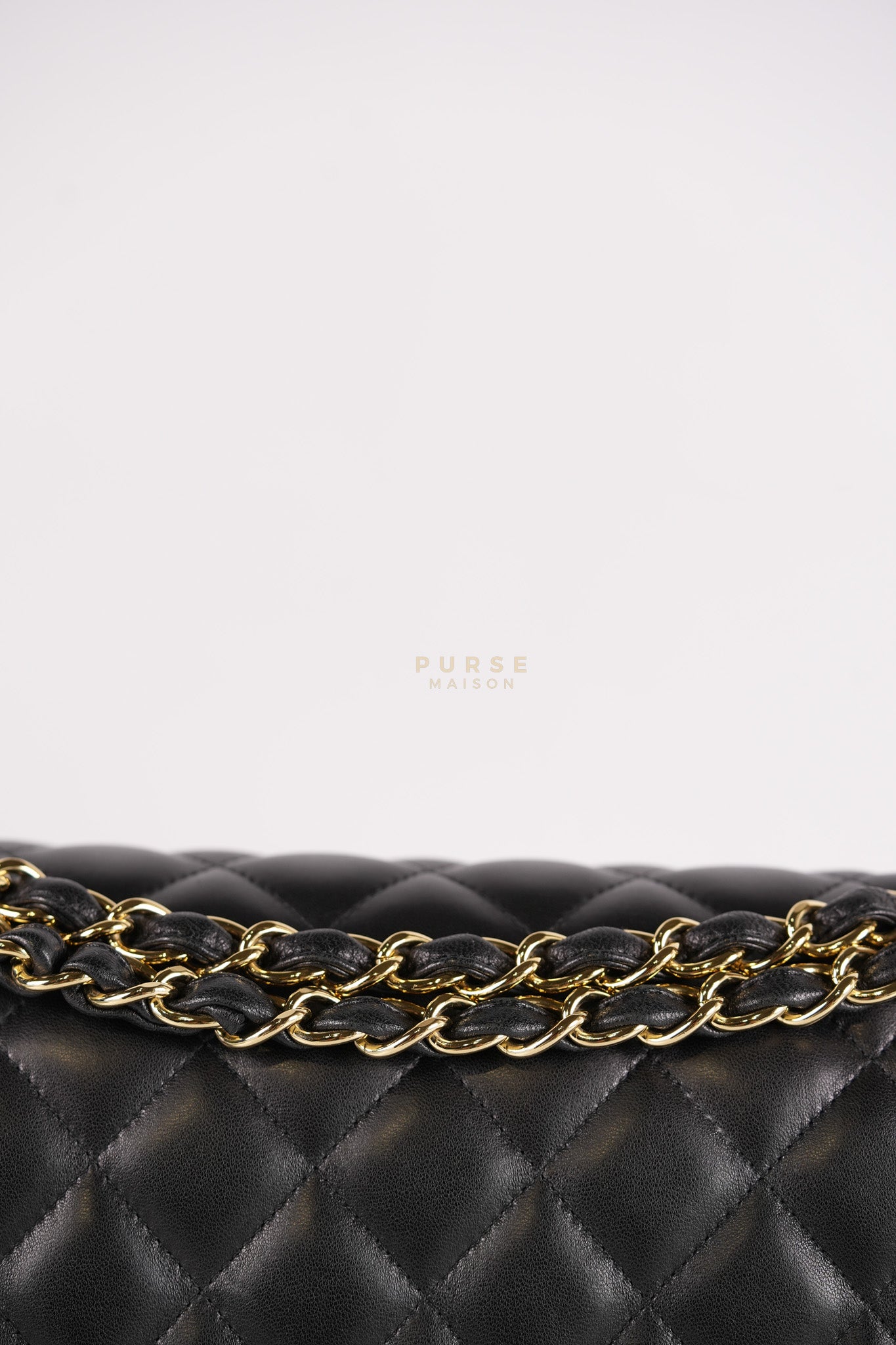 Classic Double Flap Jumbo in Black Lambskin Leather Gold Hardware (Series 14) | Purse Maison Luxury Bags Shop