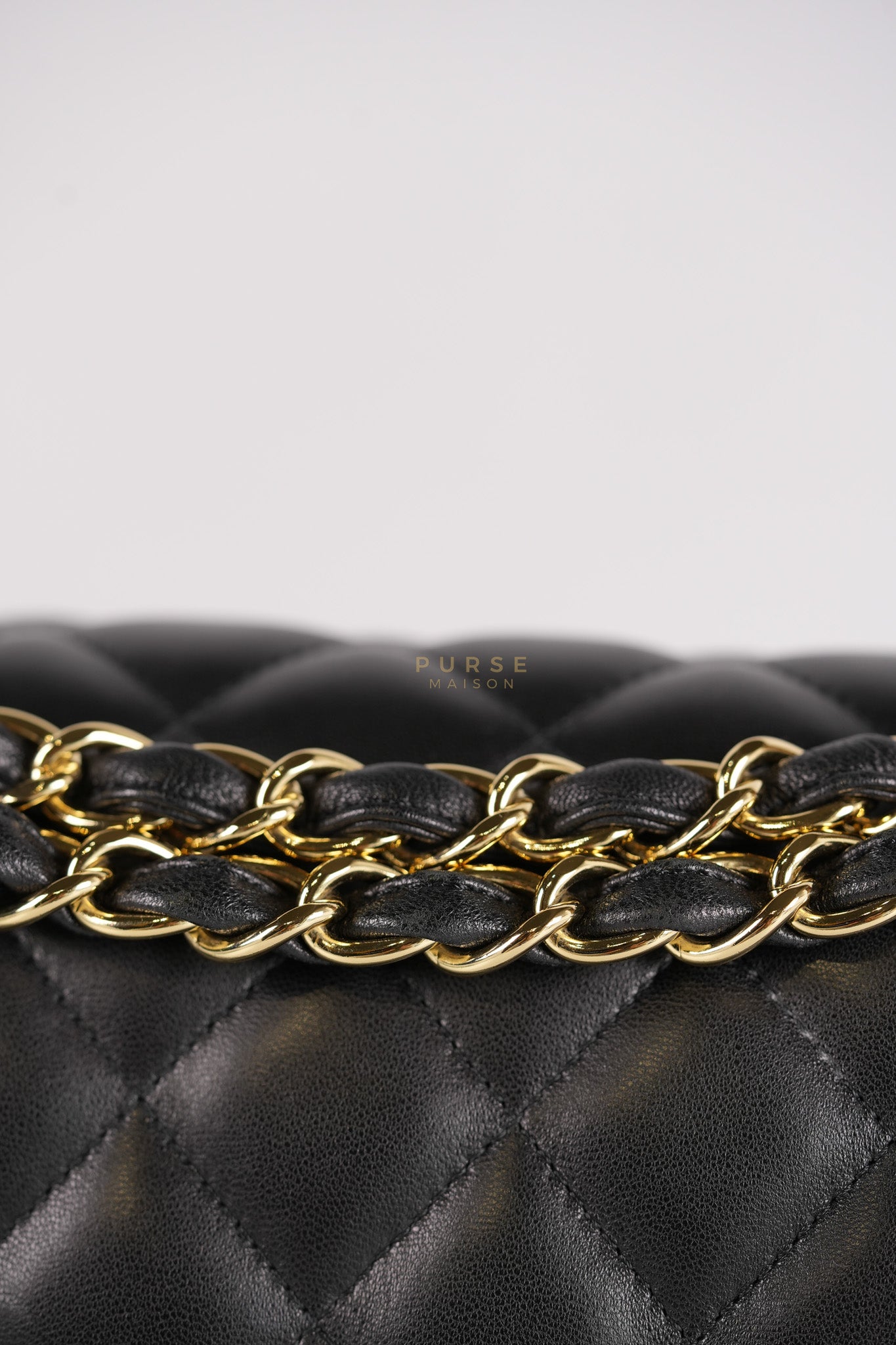 Classic Double Flap Jumbo in Black Lambskin Leather Gold Hardware (Series 14) | Purse Maison Luxury Bags Shop