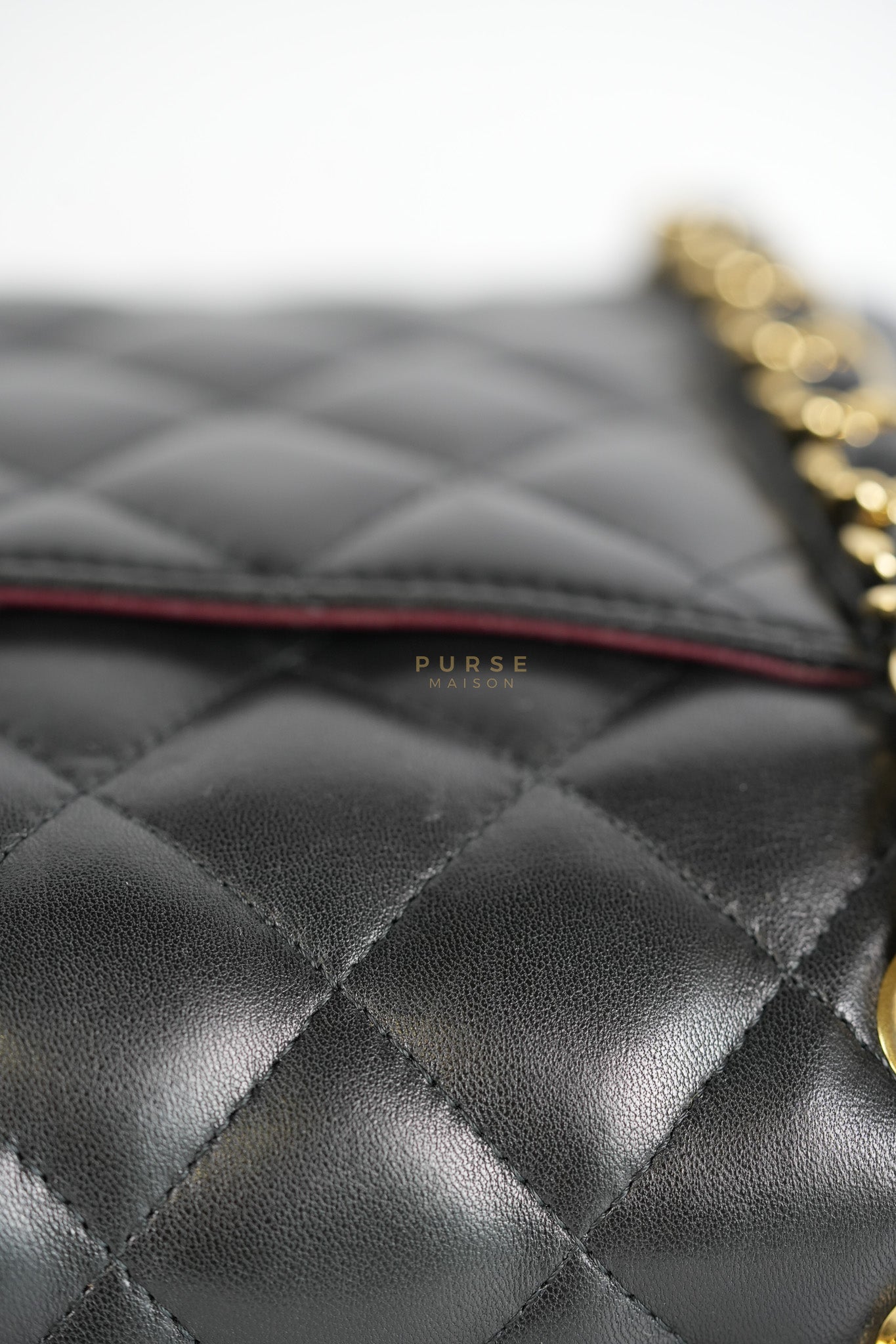 Classic Double Flap Jumbo in Black Lambskin Leather Gold Hardware (Series 14) | Purse Maison Luxury Bags Shop