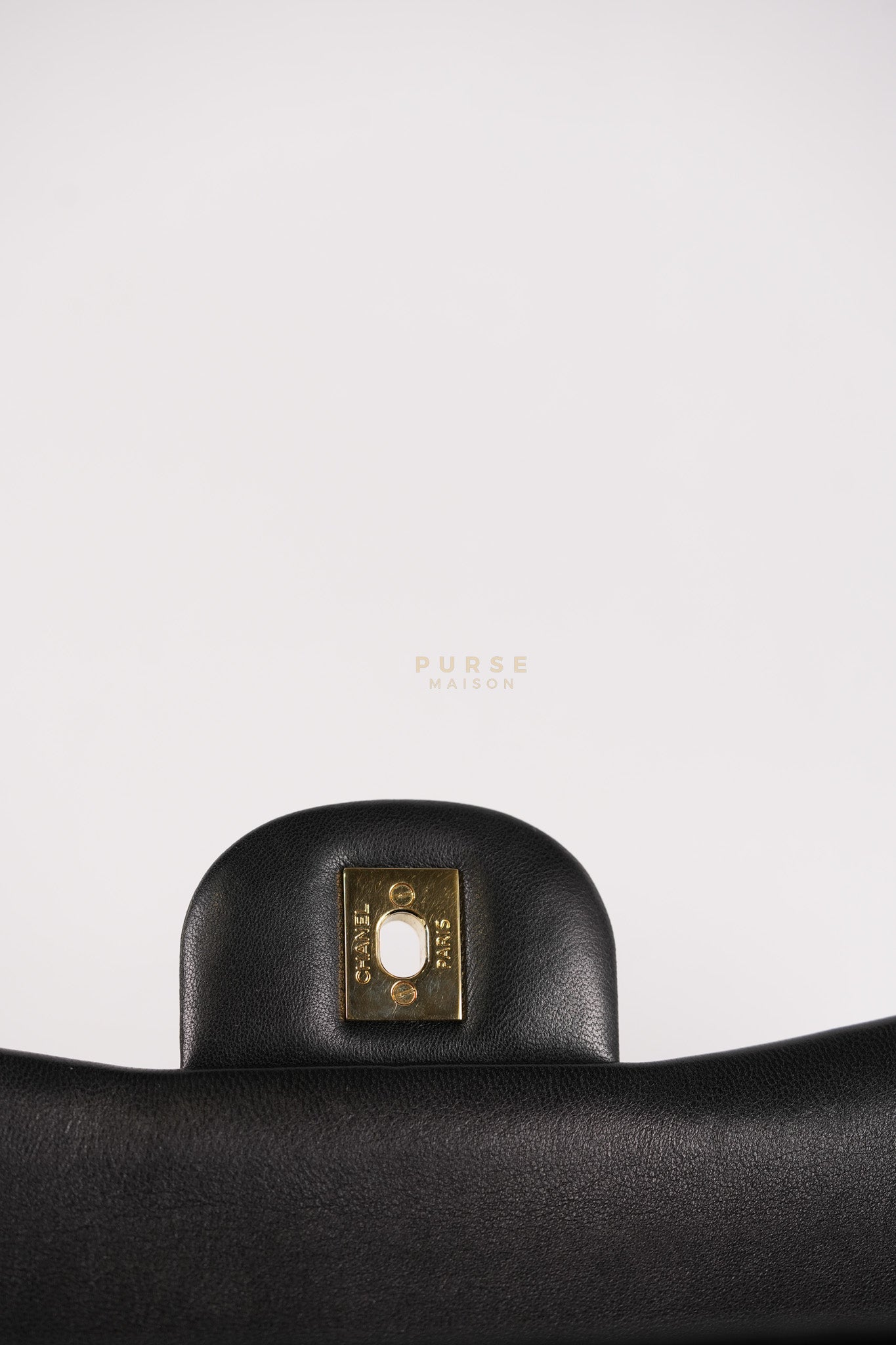 Classic Double Flap Jumbo in Black Lambskin Leather Gold Hardware (Series 14) | Purse Maison Luxury Bags Shop