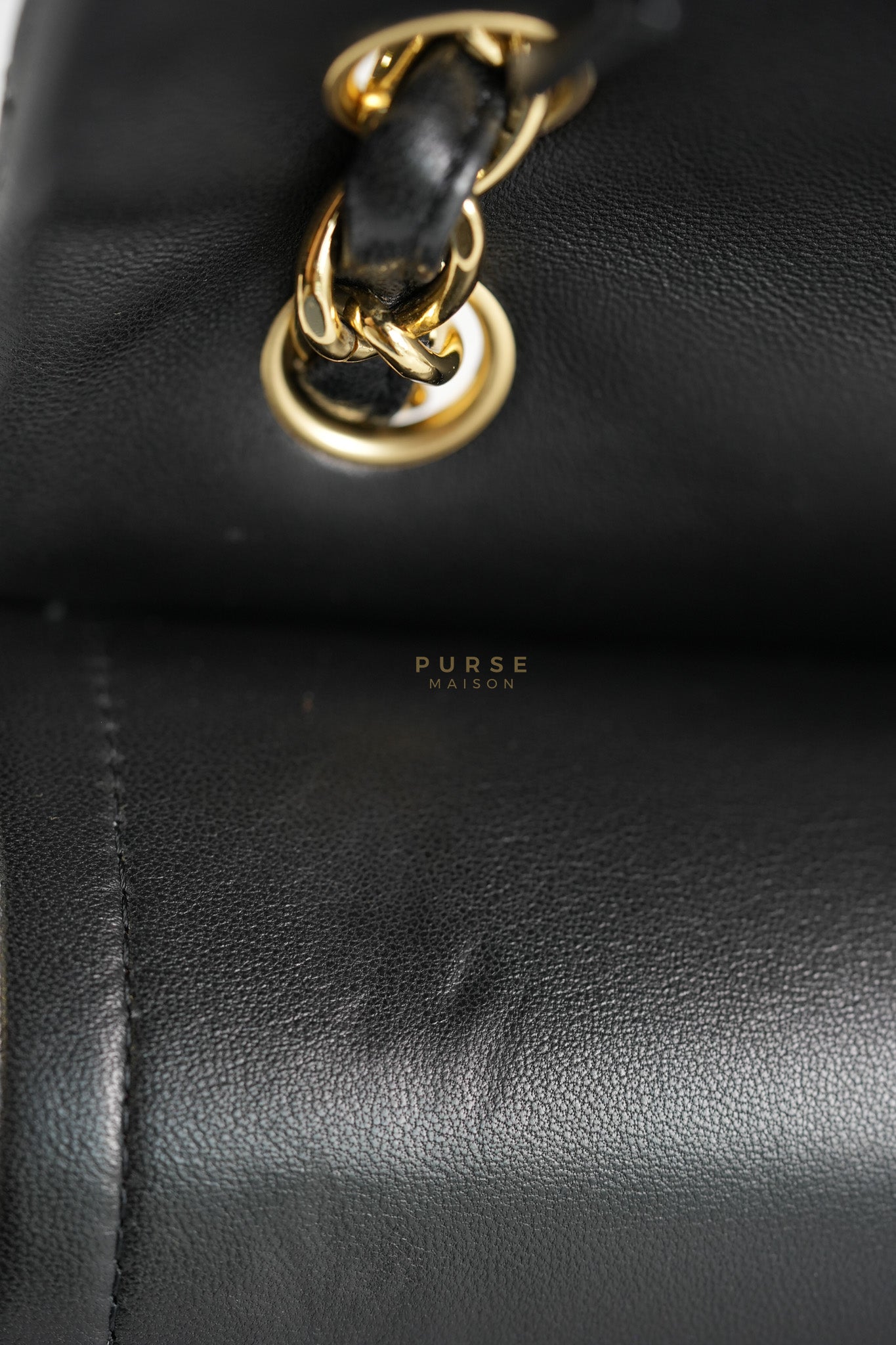 Classic Double Flap Jumbo in Black Lambskin Leather Gold Hardware (Series 14) | Purse Maison Luxury Bags Shop