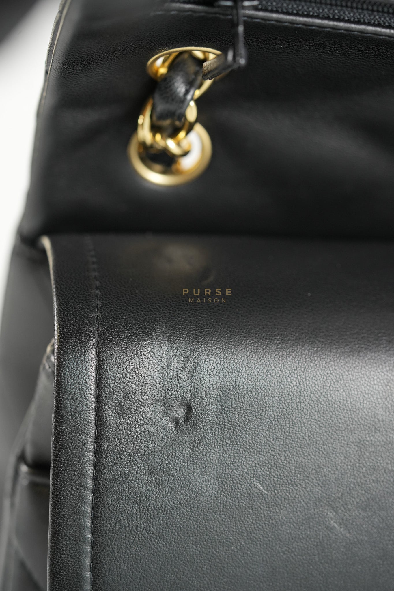 Classic Double Flap Jumbo in Black Lambskin Leather Gold Hardware (Series 14) | Purse Maison Luxury Bags Shop