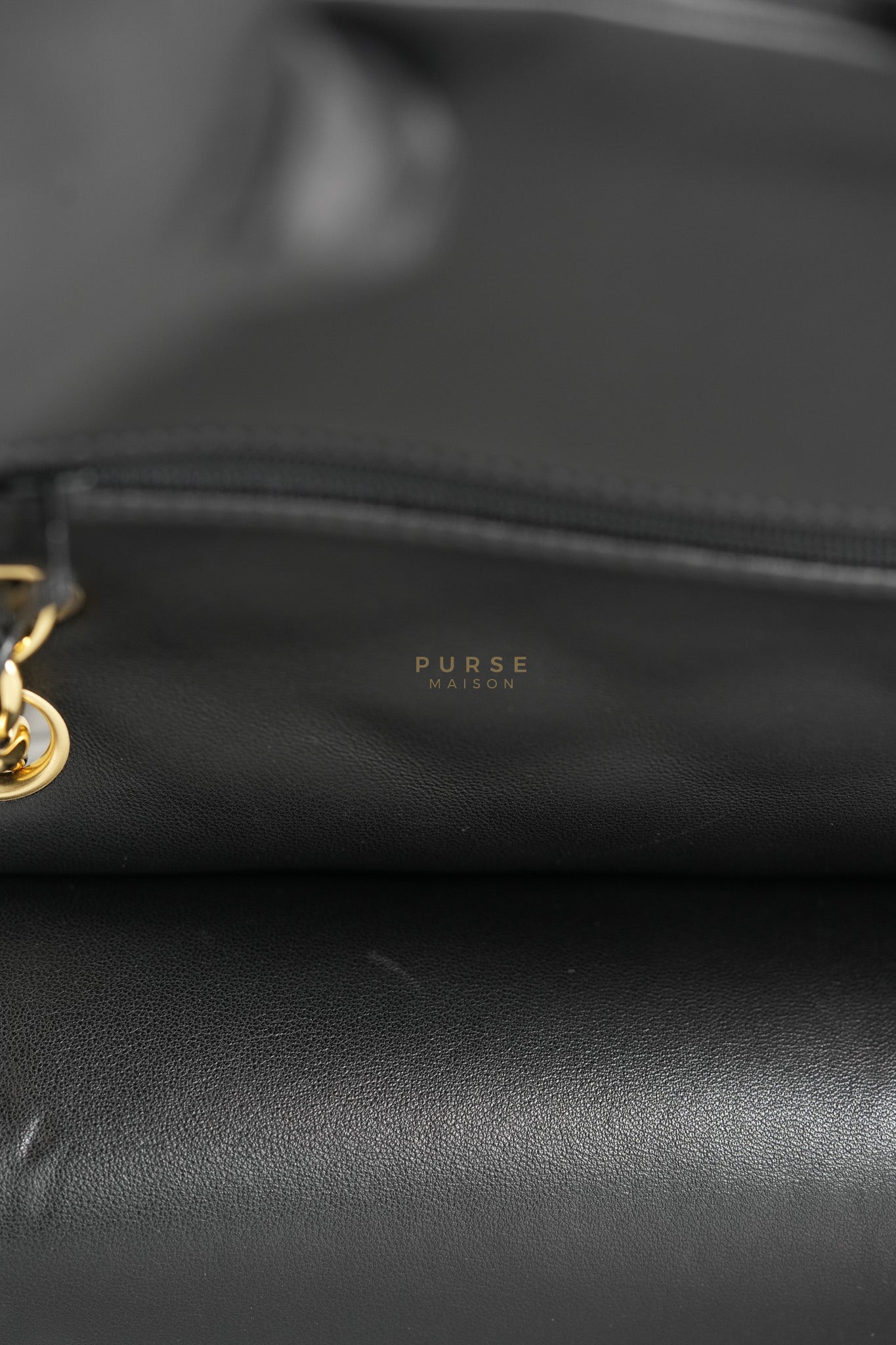 Classic Double Flap Jumbo in Black Lambskin Leather Gold Hardware (Series 14) | Purse Maison Luxury Bags Shop