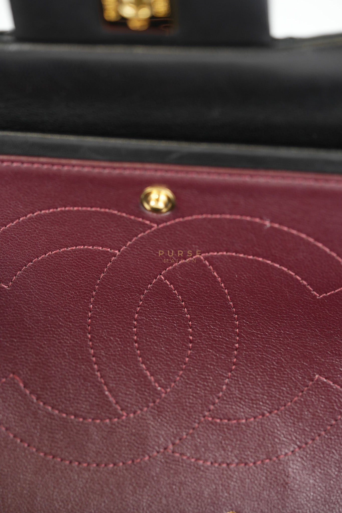 Classic Double Flap Jumbo in Black Lambskin Leather Gold Hardware (Series 14) | Purse Maison Luxury Bags Shop