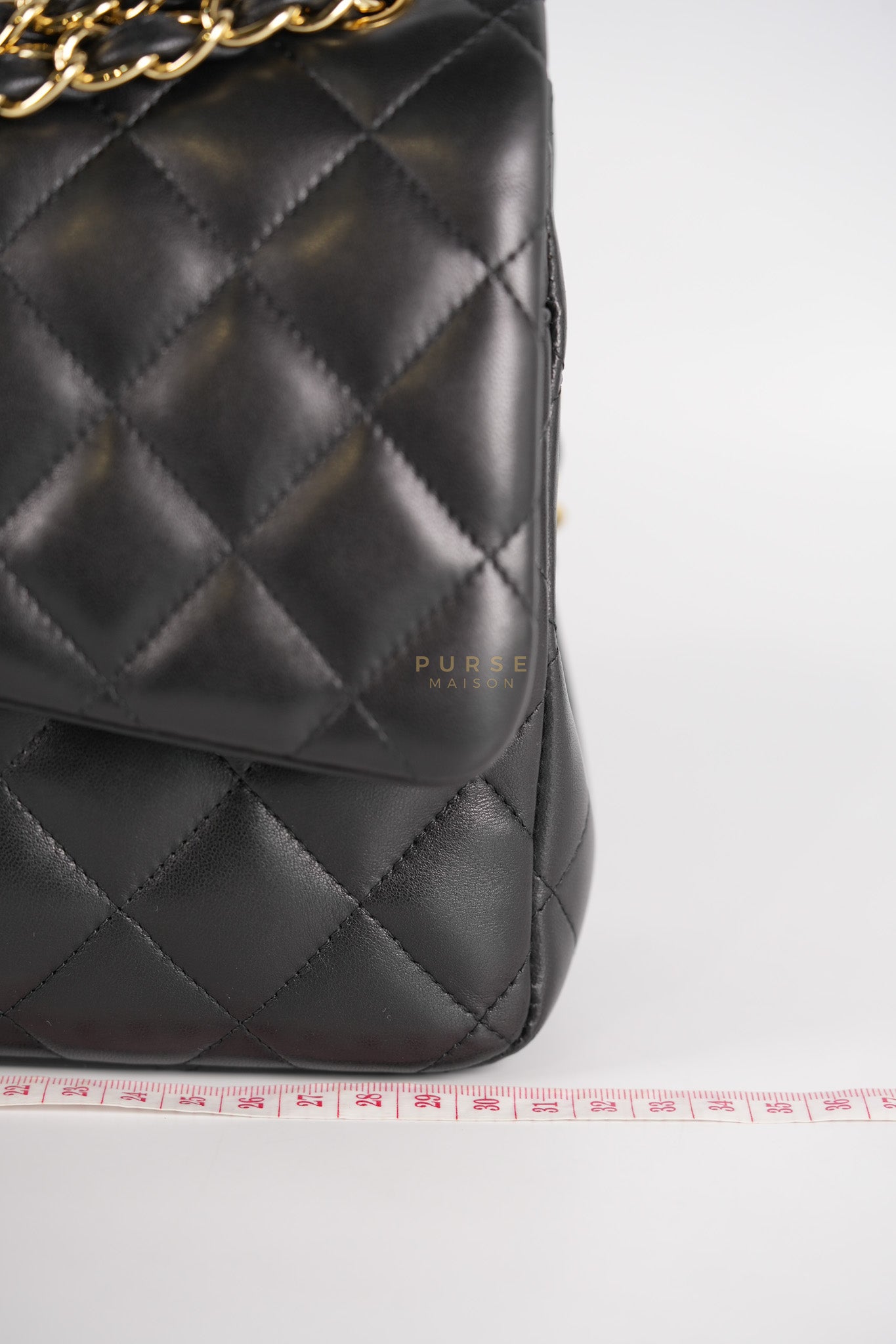 Classic Double Flap Jumbo in Black Lambskin Leather Gold Hardware (Series 14) | Purse Maison Luxury Bags Shop