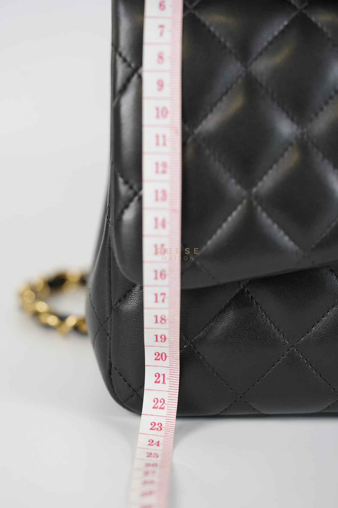 Classic Double Flap Jumbo in Black Lambskin Leather Gold Hardware (Series 14) | Purse Maison Luxury Bags Shop