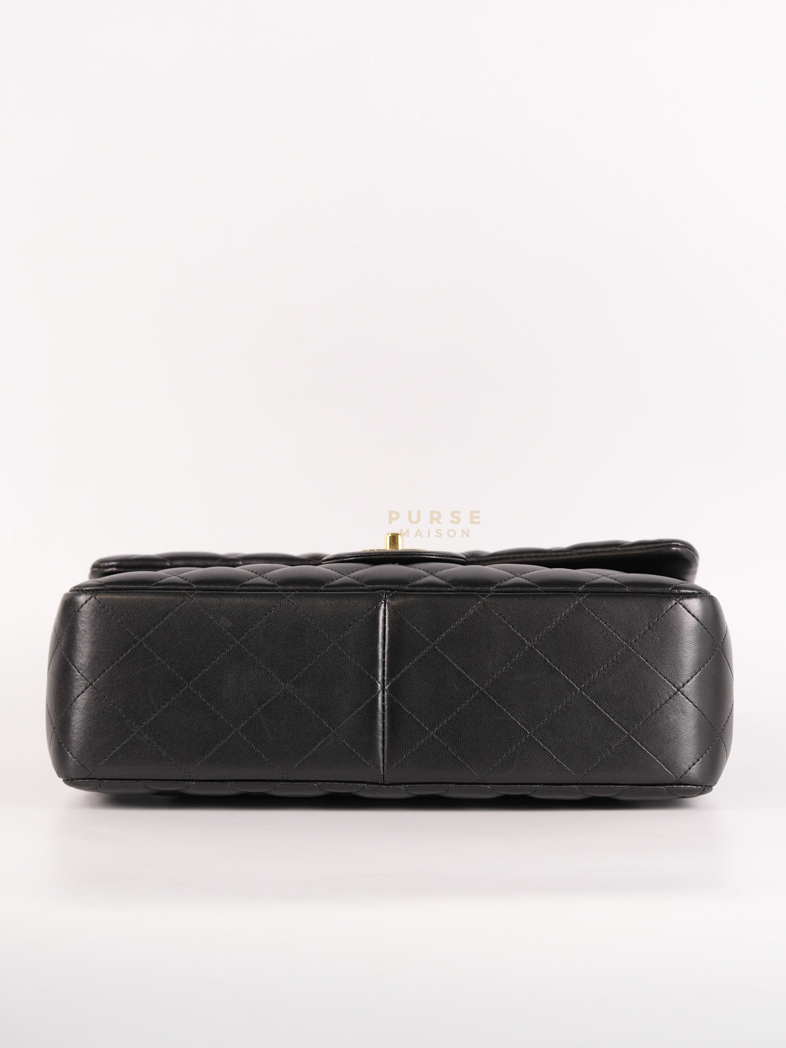 Classic Double Flap Jumbo in Black Lambskin Leather Gold Hardware (Series 14) | Purse Maison Luxury Bags Shop