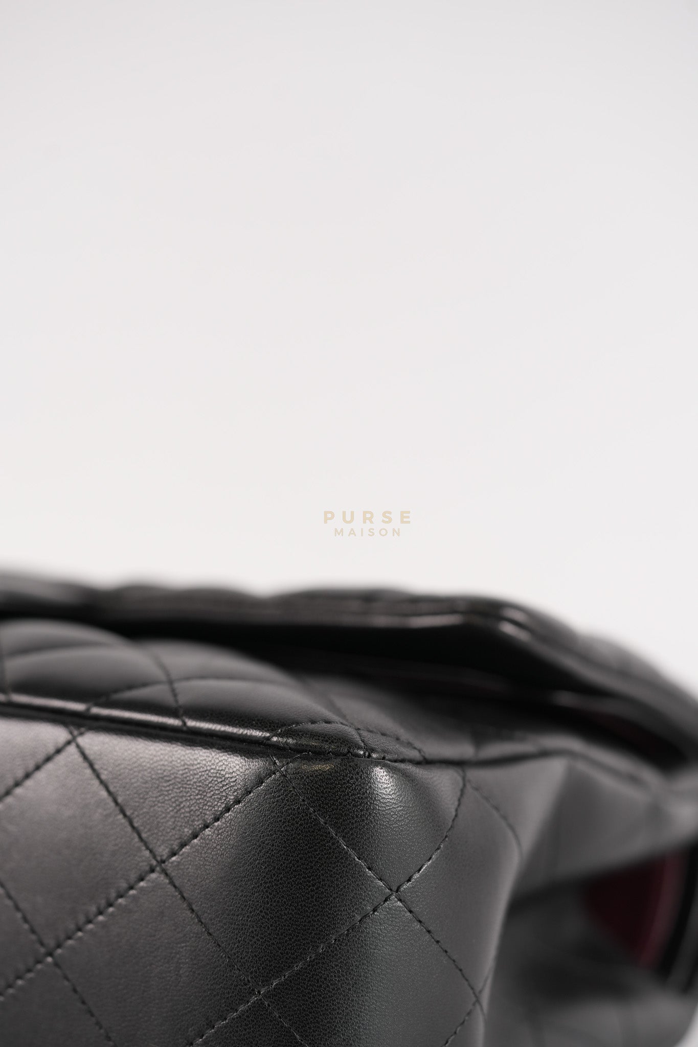 Classic Double Flap Jumbo in Black Lambskin Leather Gold Hardware (Series 14) | Purse Maison Luxury Bags Shop