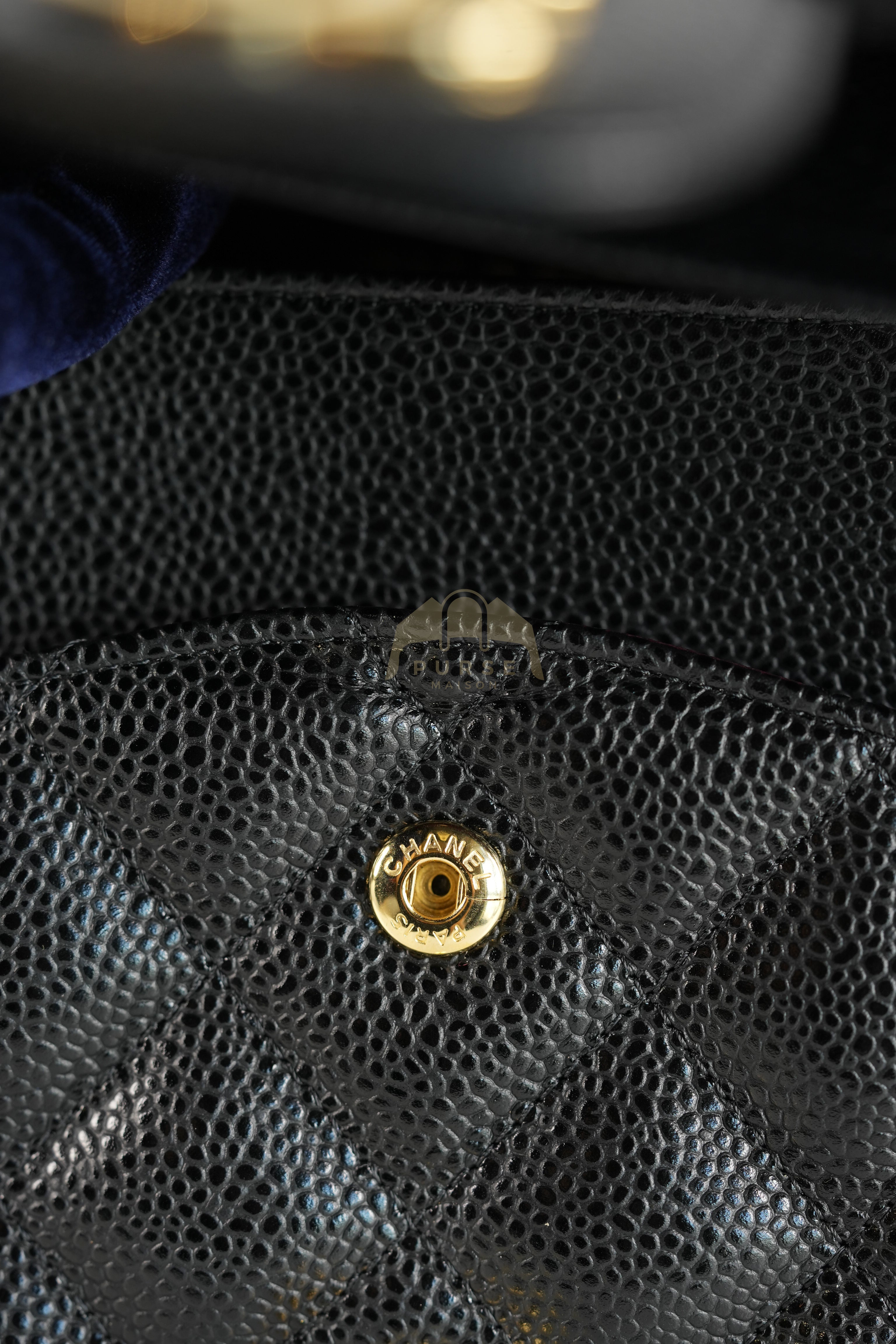 Classic Double Flap Jumbo in Black Quilted Caviar Leather and Gold Hardware Series 26 | Purse Maison Luxury Bags Shop